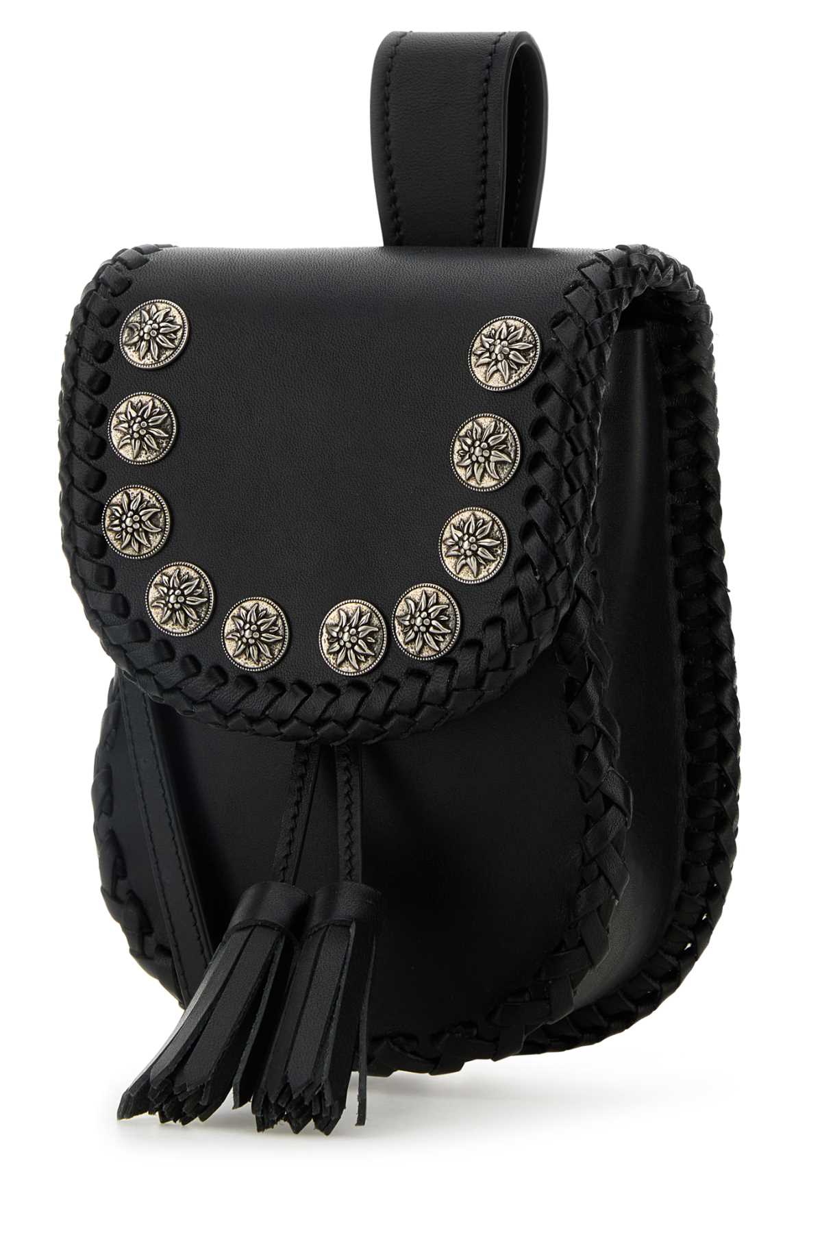 Prada Black Leather Crossbody Bag In Black