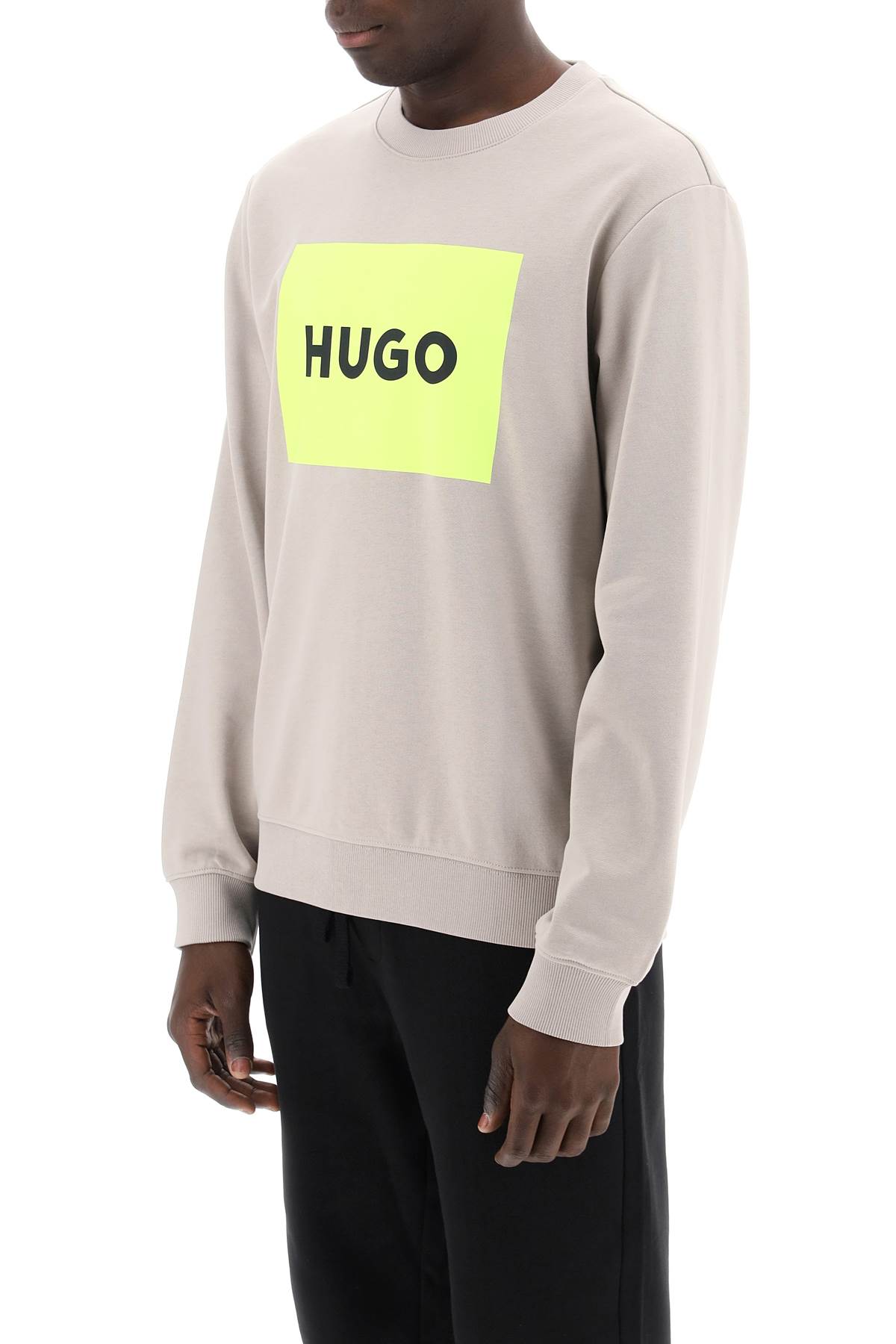 Shop Hugo Boss Duragol Logo Box Sweatshirt In Light Pastel Grey (grey)
