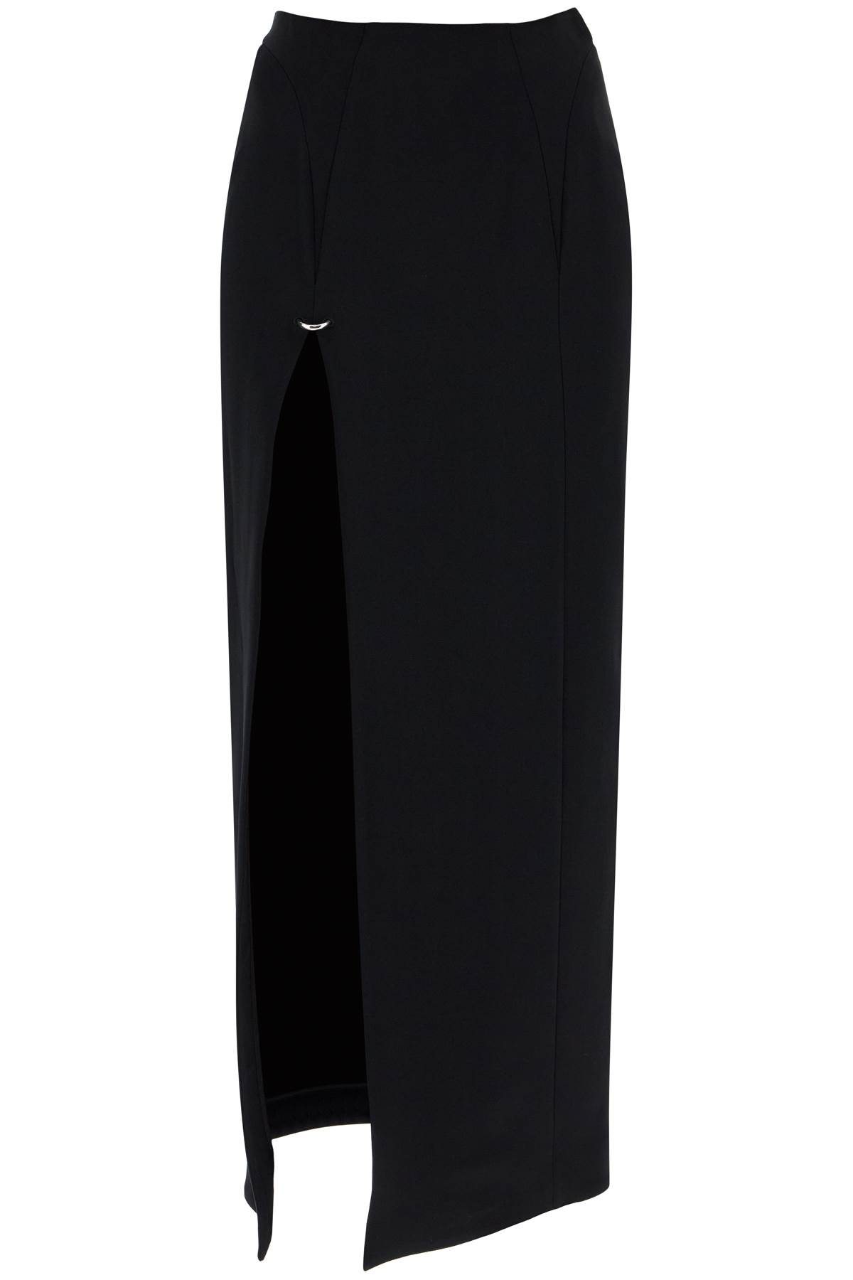 Shop Mugler Long Skirt With Piercing Detail In Black (black)