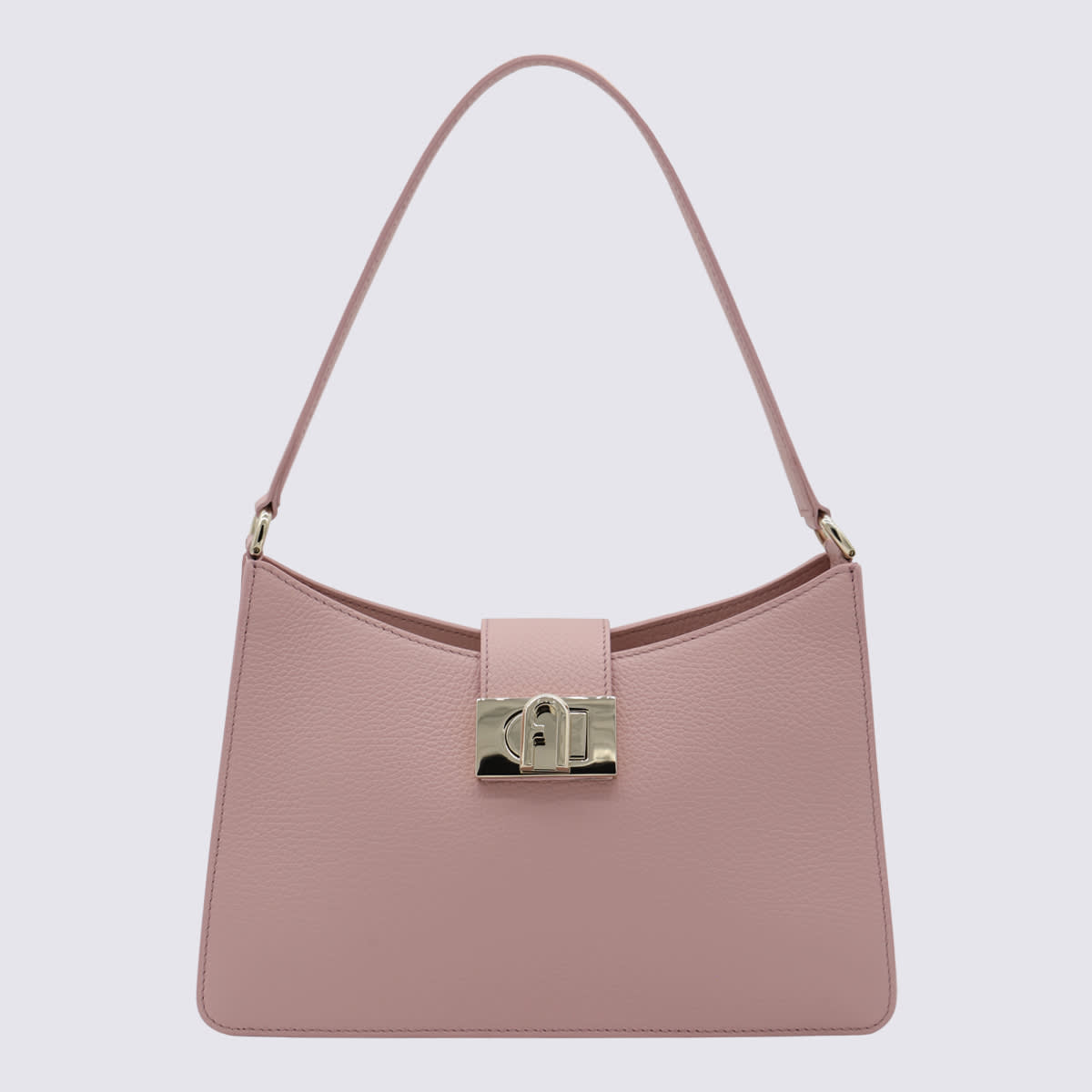 Shop Furla Pink Leather 1927 M Shoulder Bag In Alba