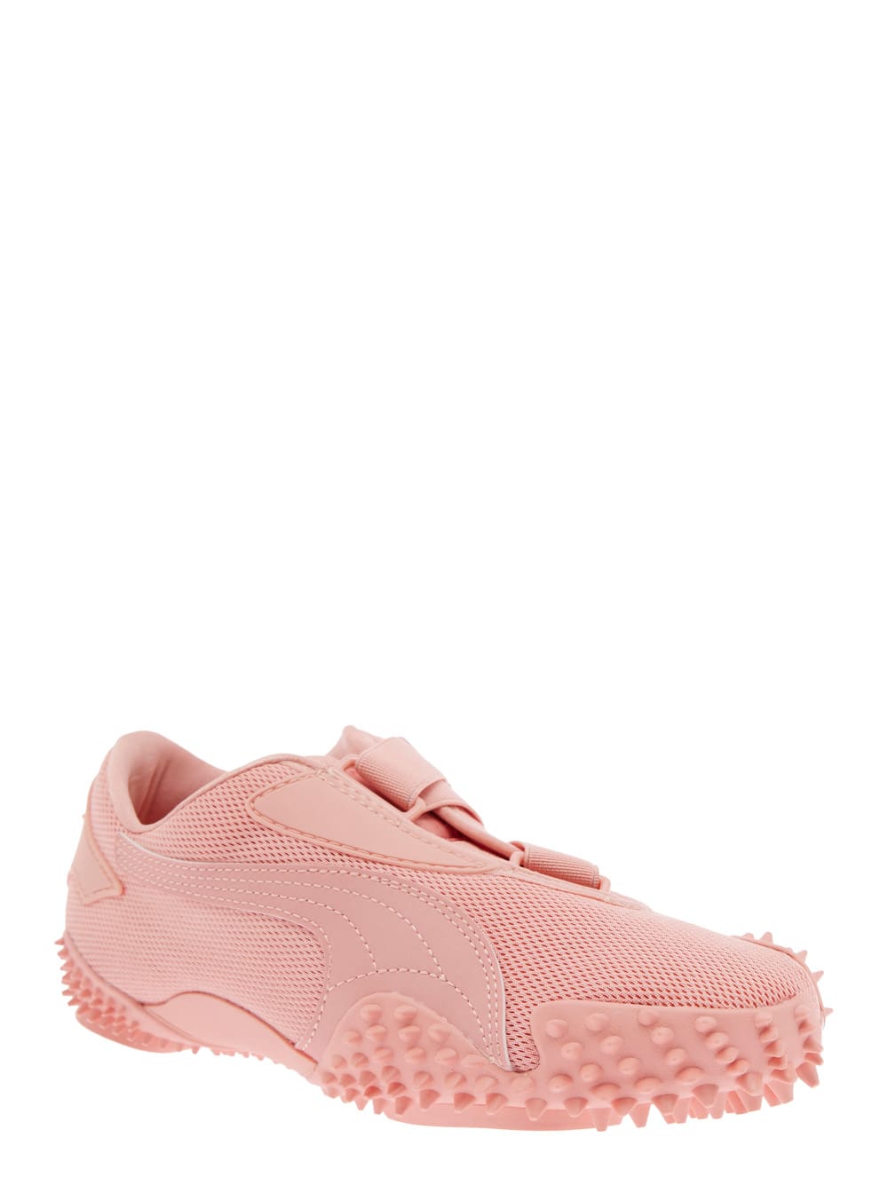 mostro Pink Low Top Sneakers With Embossed Logo On Side And Heel In Mesh Unisex