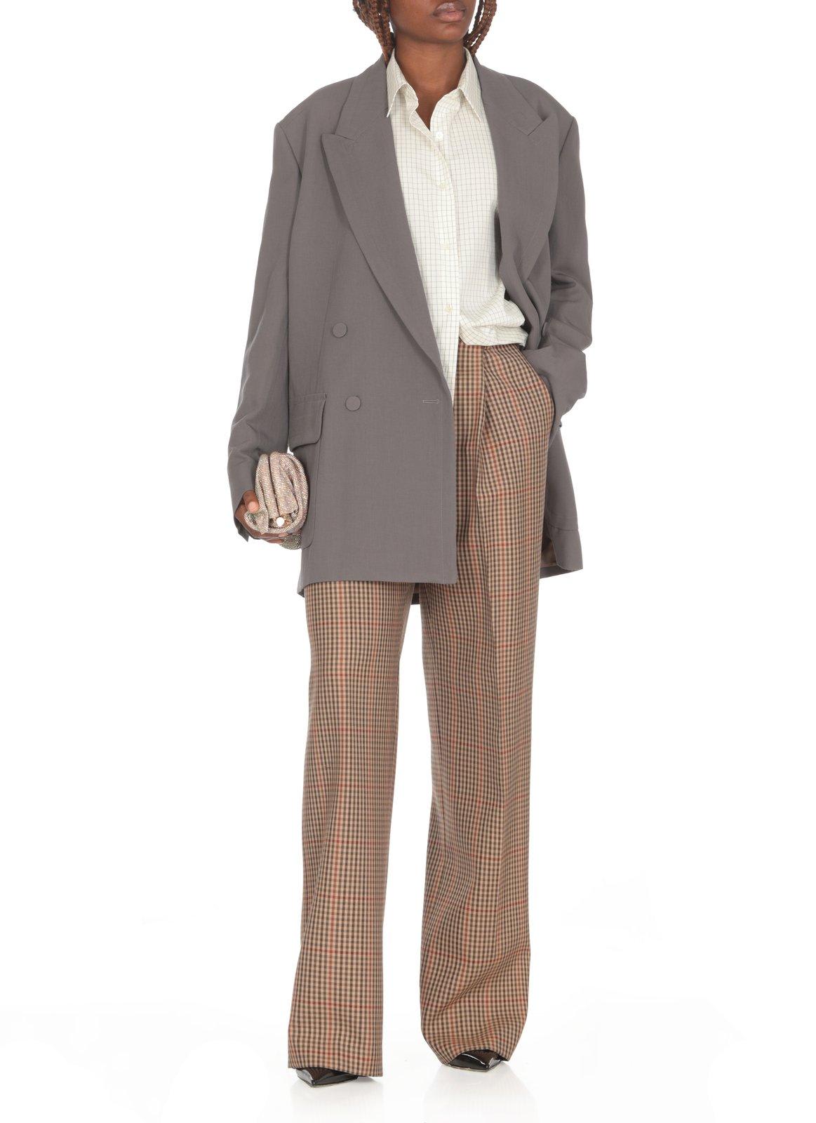 Shop Dries Van Noten Double-breasted Belted Blazer In Grey