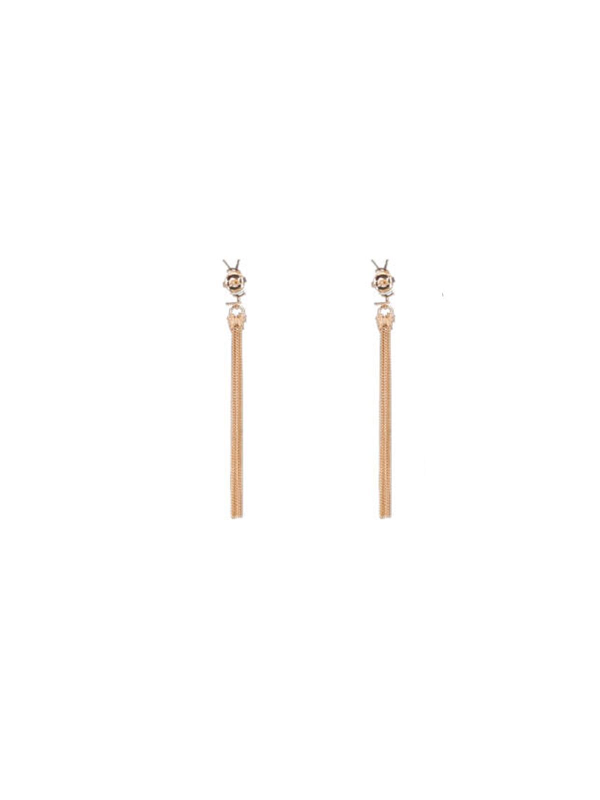 Shop Saint Laurent Cassandre Tassel Earrings In Dore