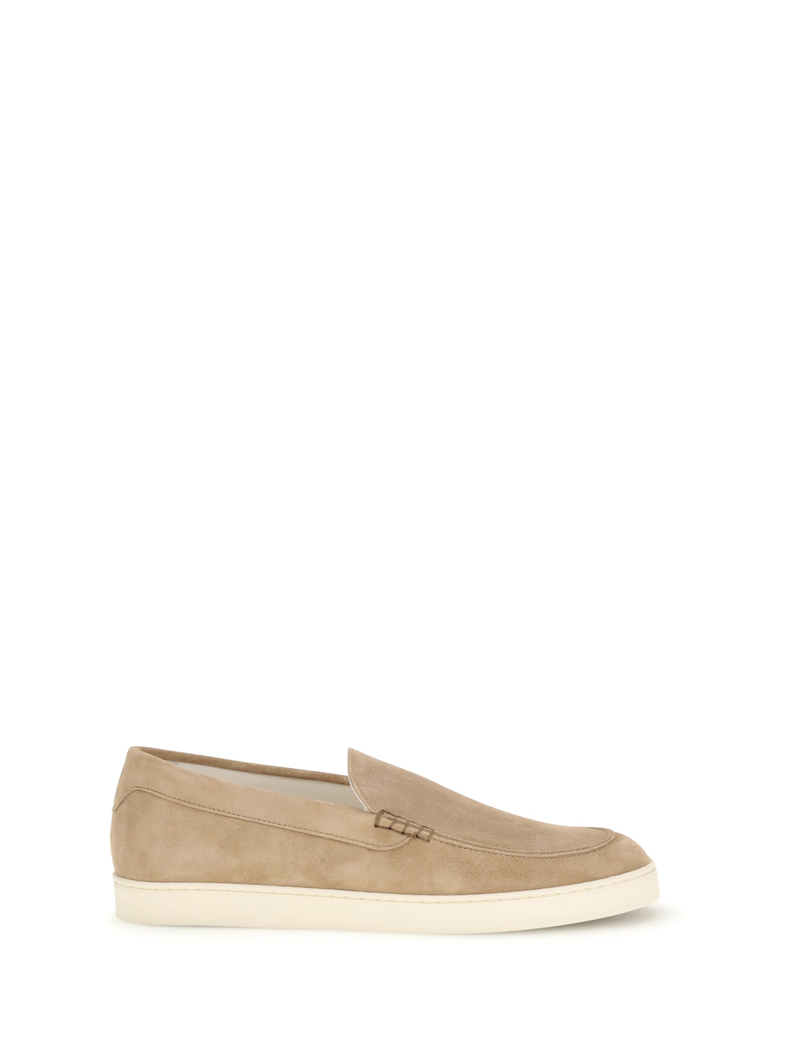 Brunello Cucinelli Men Suede Loafers In Neutral