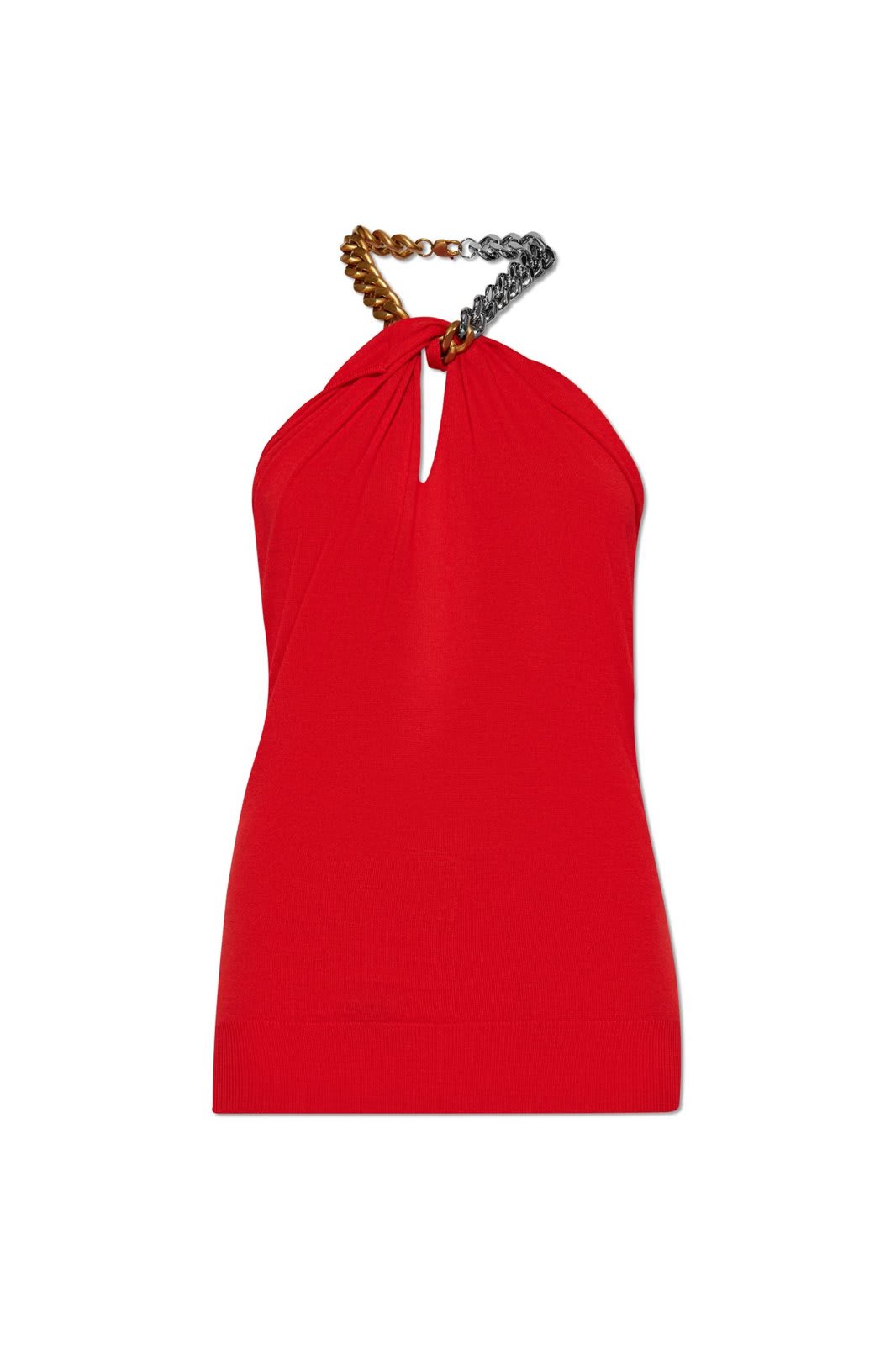 Shop Stella Mccartney Chained Sleeveless Top In Lipstick Red