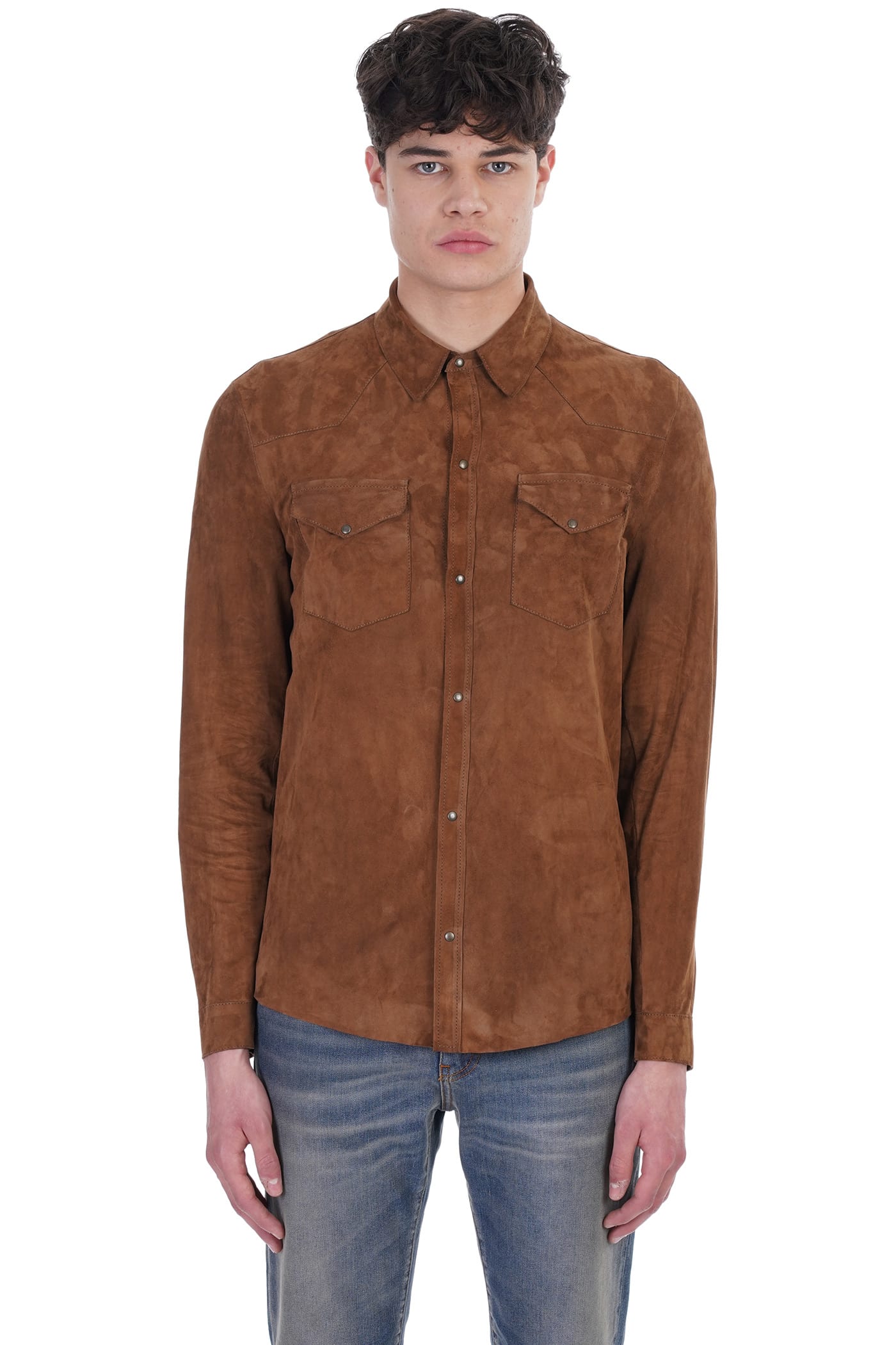 Salvatore Santoro Shirt In Leather Color Leather