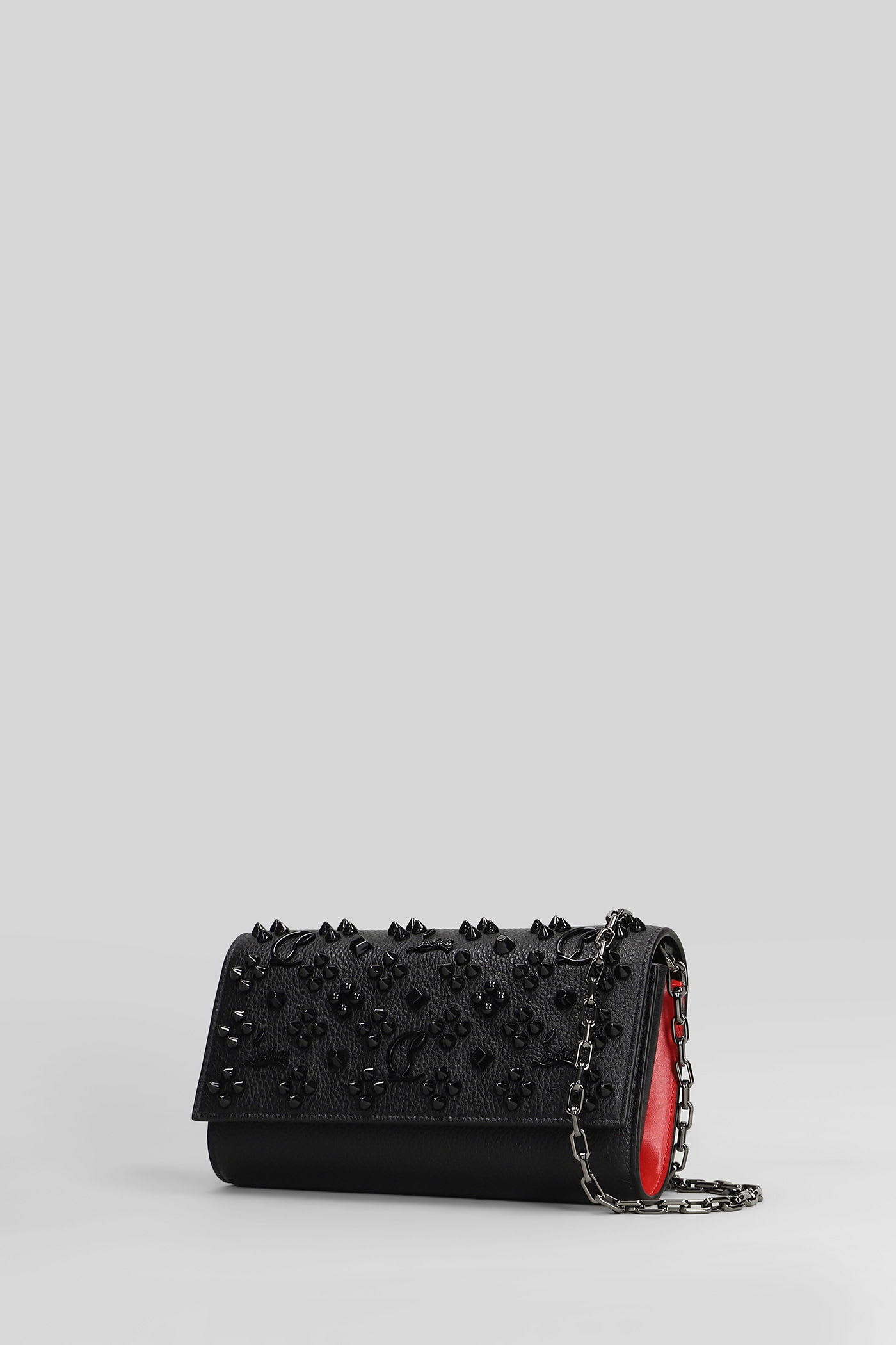 Christian Louboutin Paloma Wallet Shoulder Bag In Black Leather In Black