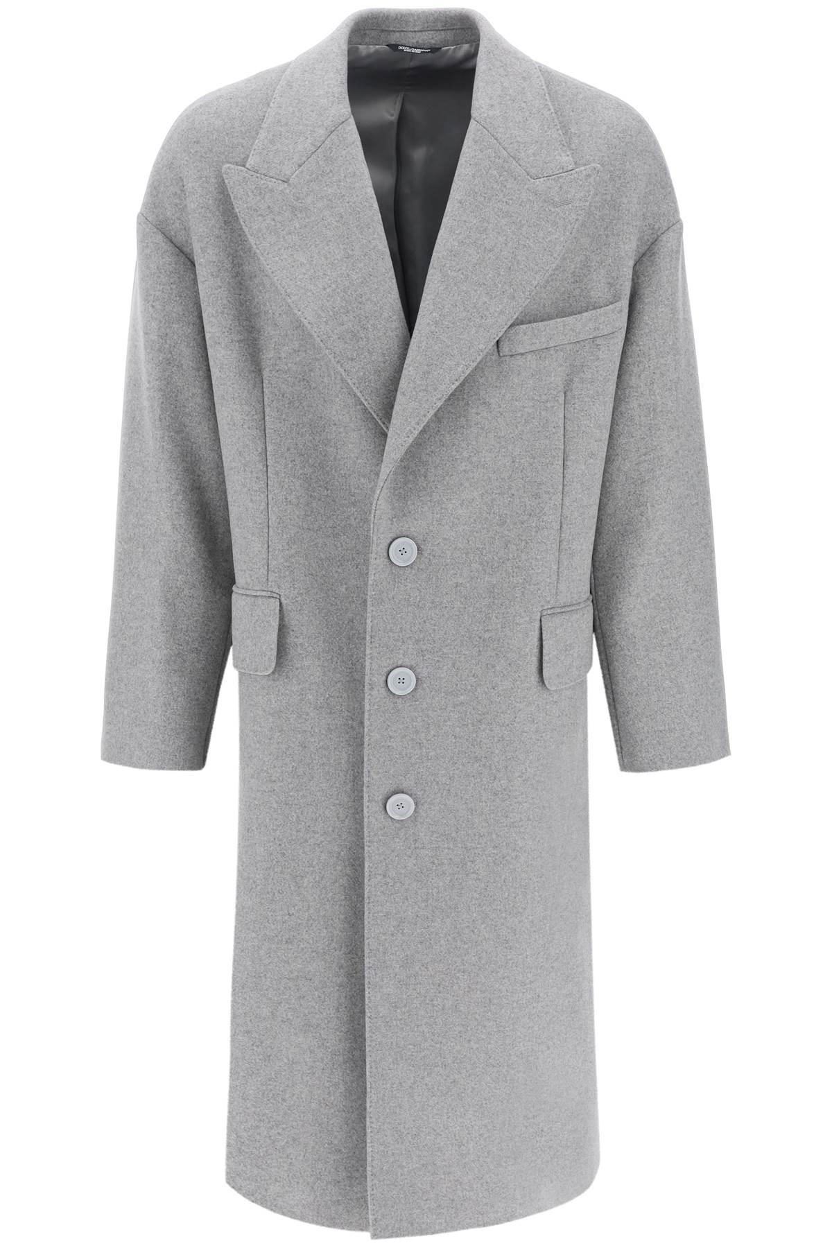 Shop Dolce & Gabbana Deconstructed Maxi Coat In Melange Grigi (grey)