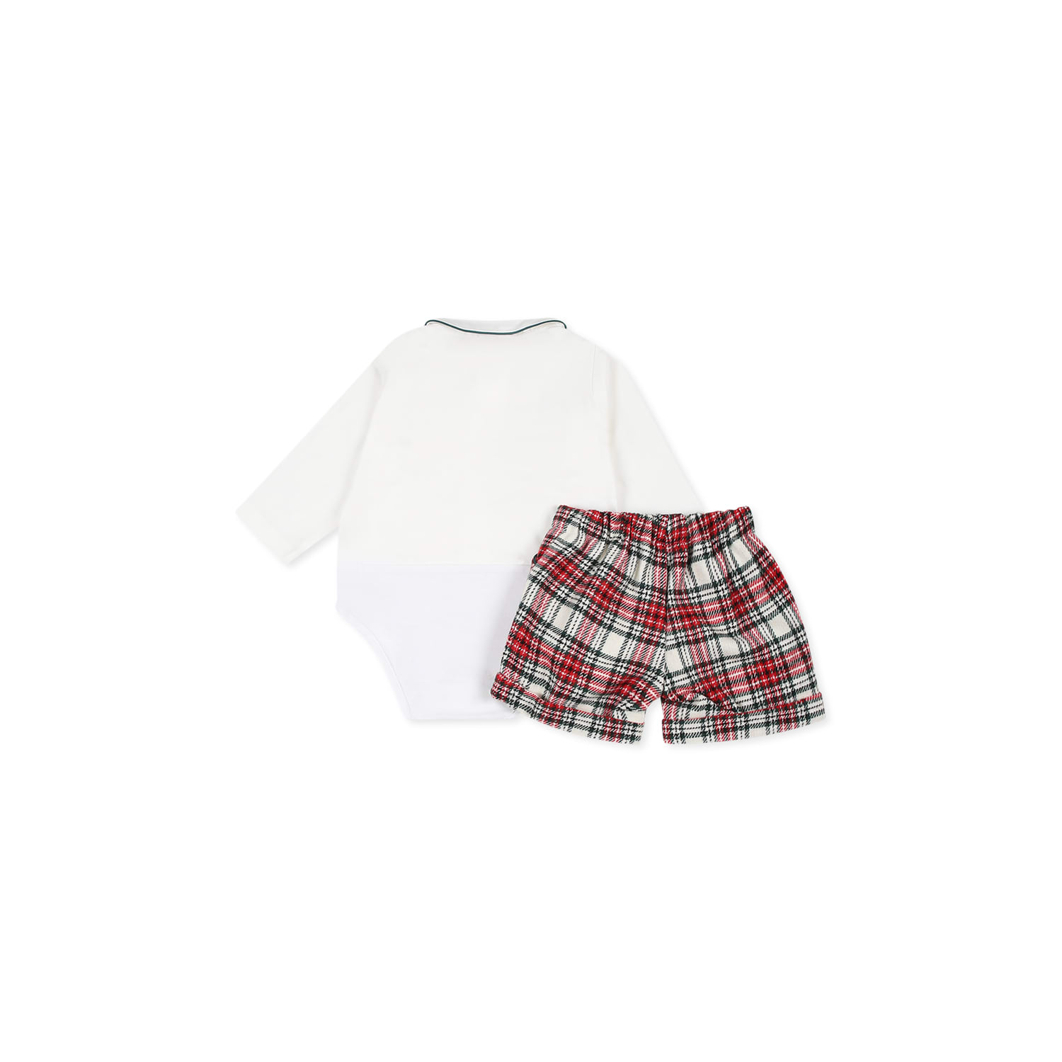 La Stupenderia Red Suit For Baby Boy In White