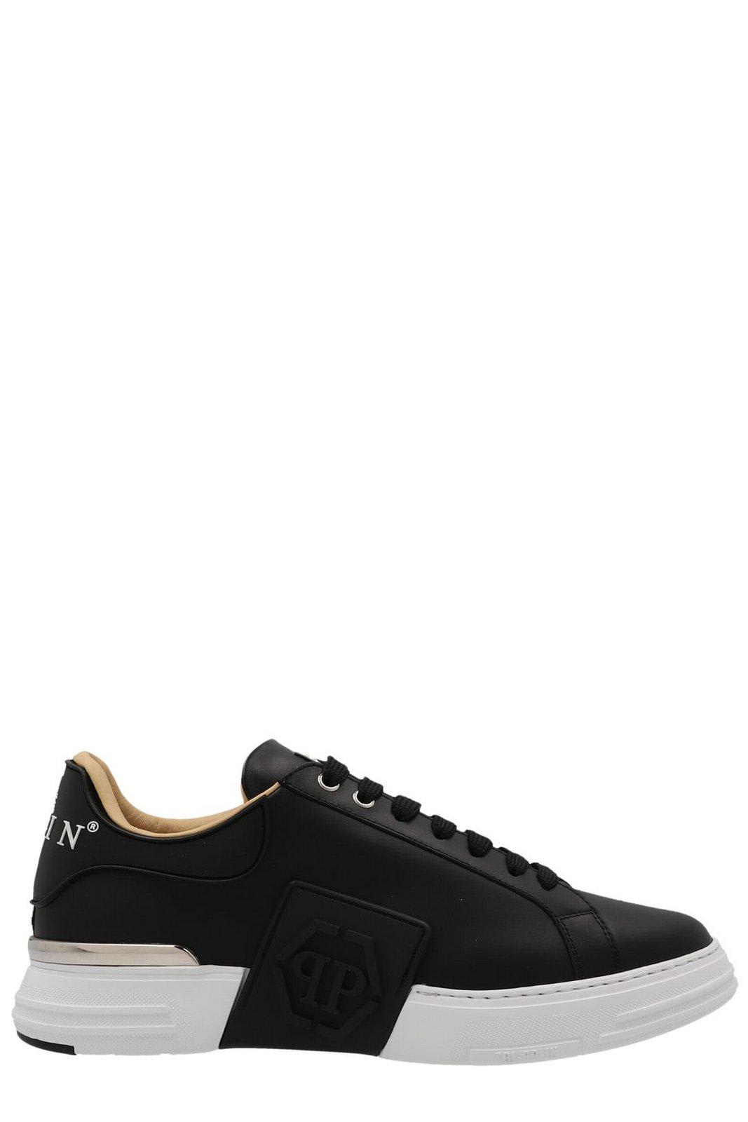 Shop Philipp Plein Hexagon Lace-up Sneakers In Black