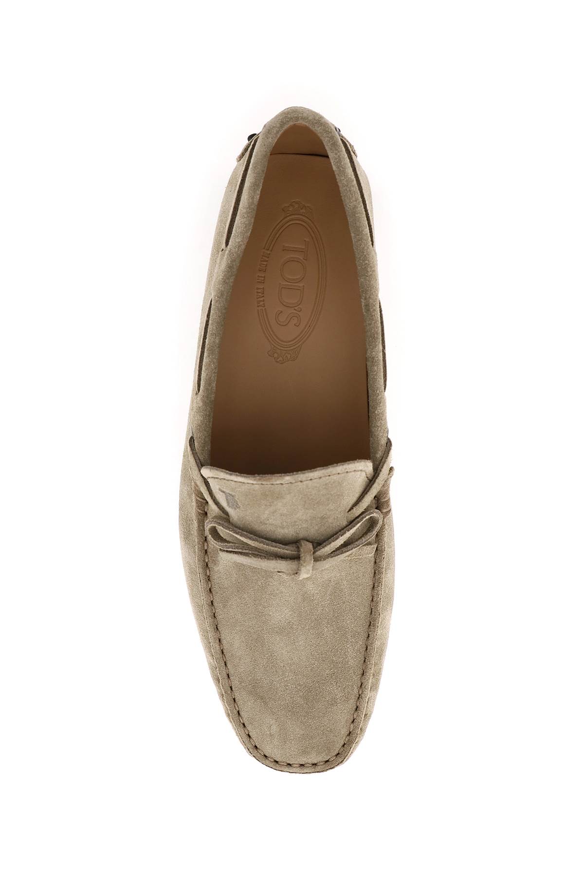 Shop Tod's Gommino Loafers With Laces In Torba (grey)