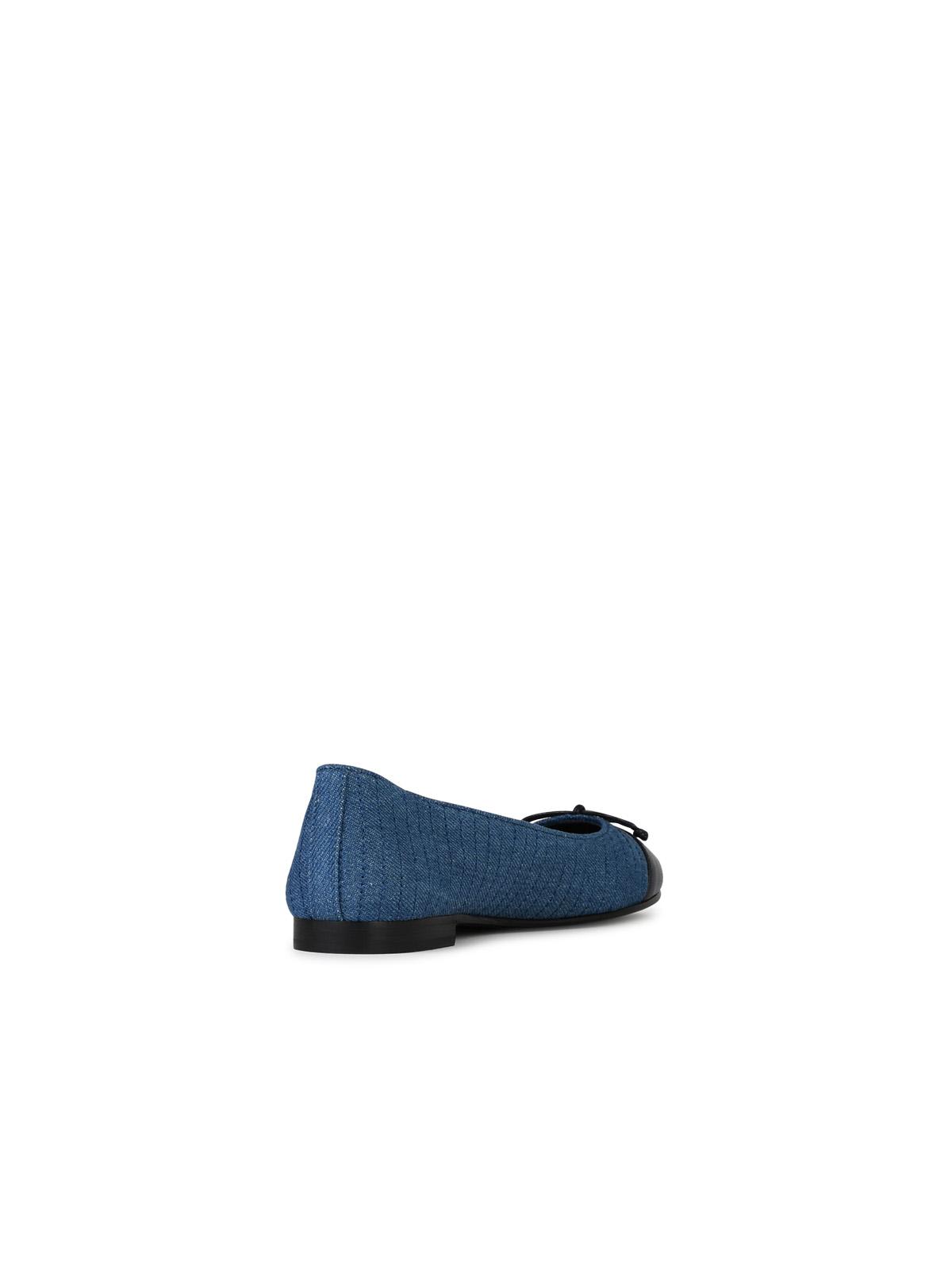 Shop Tory Burch Matelassé Ballet Flats In Blue Denim Blend