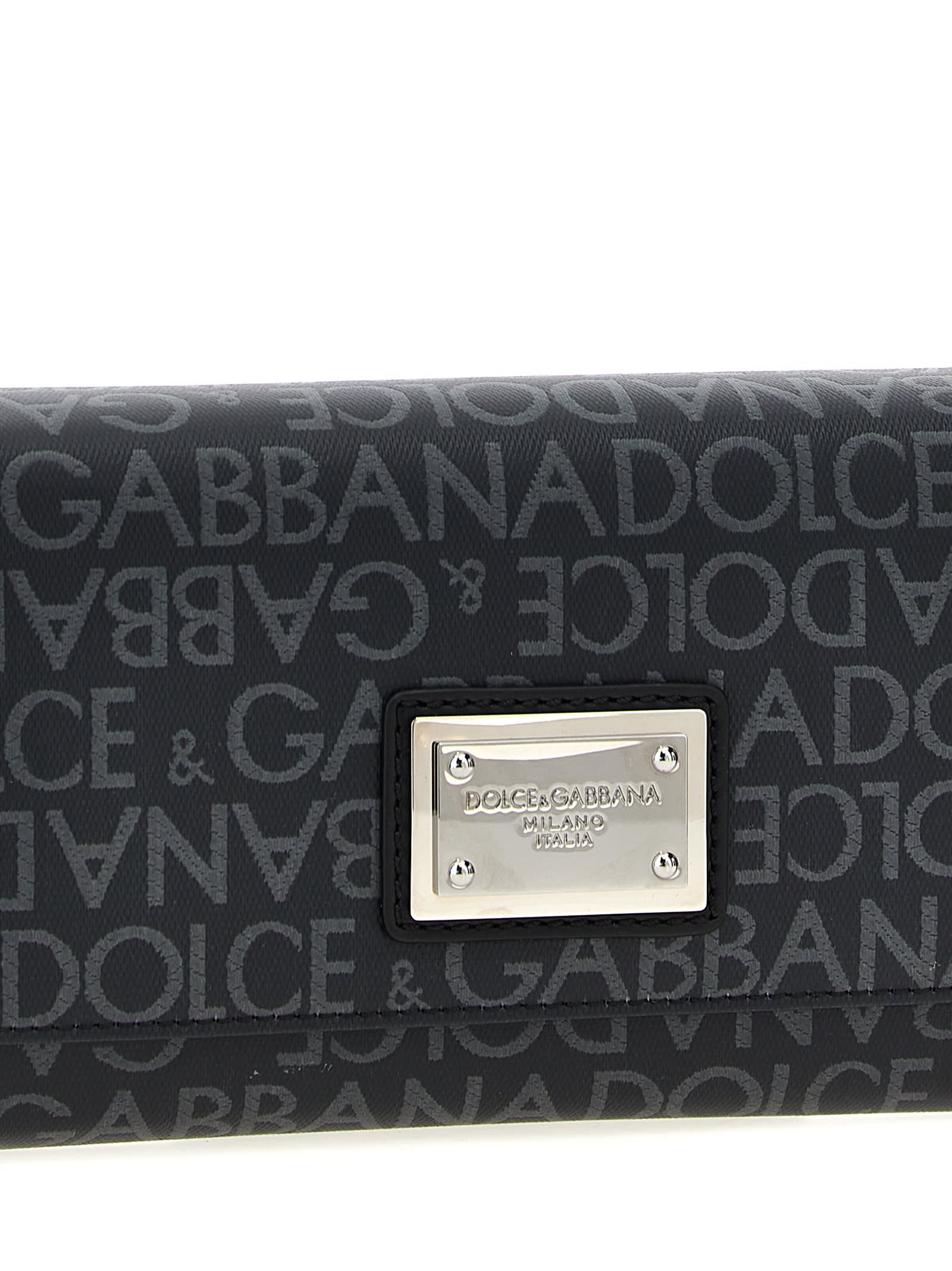 Shop Dolce & Gabbana Coated Jacquard Crossbody Bag In Black