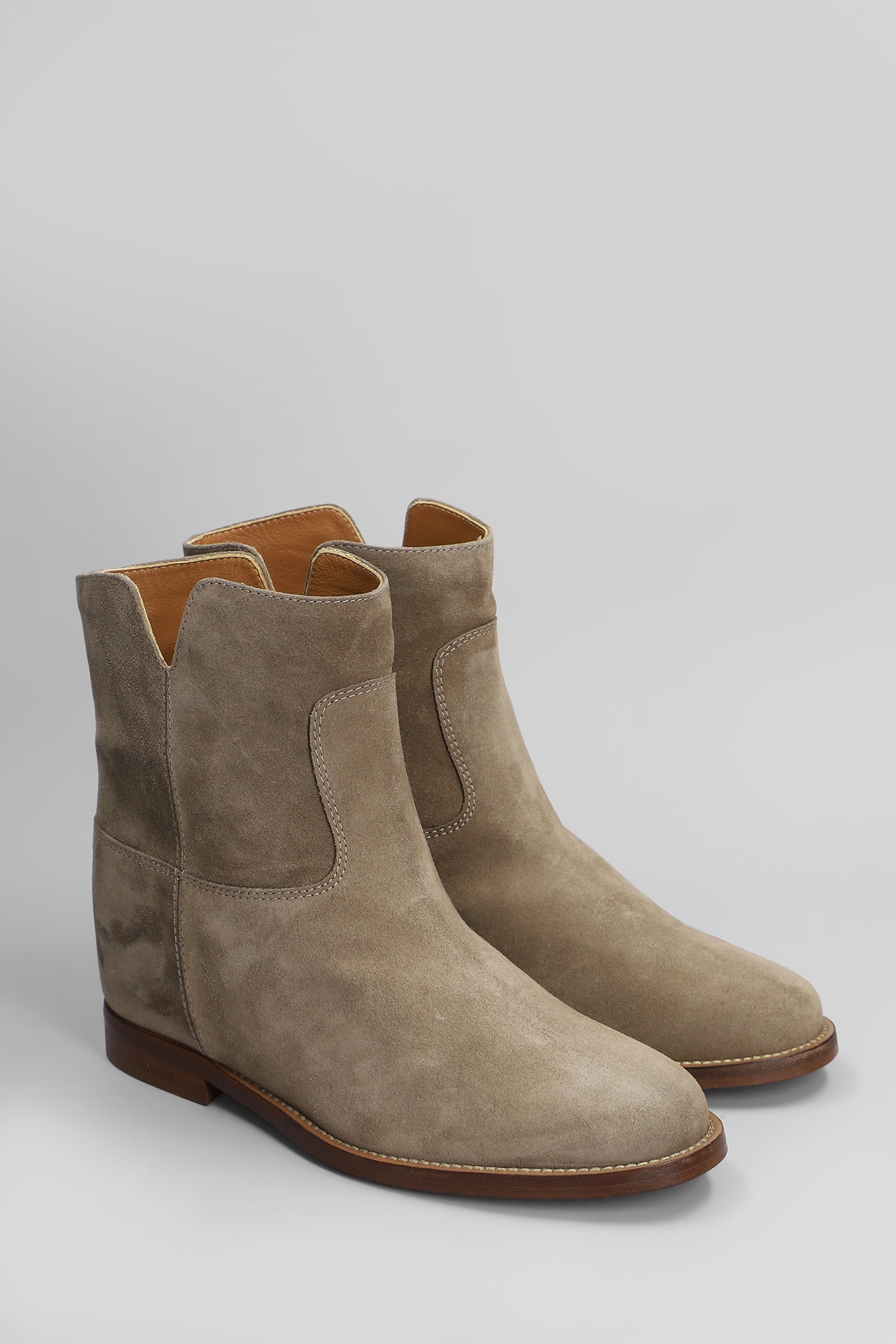 Via Roma 15 Ankle Boots Inside Wedge In Taupe