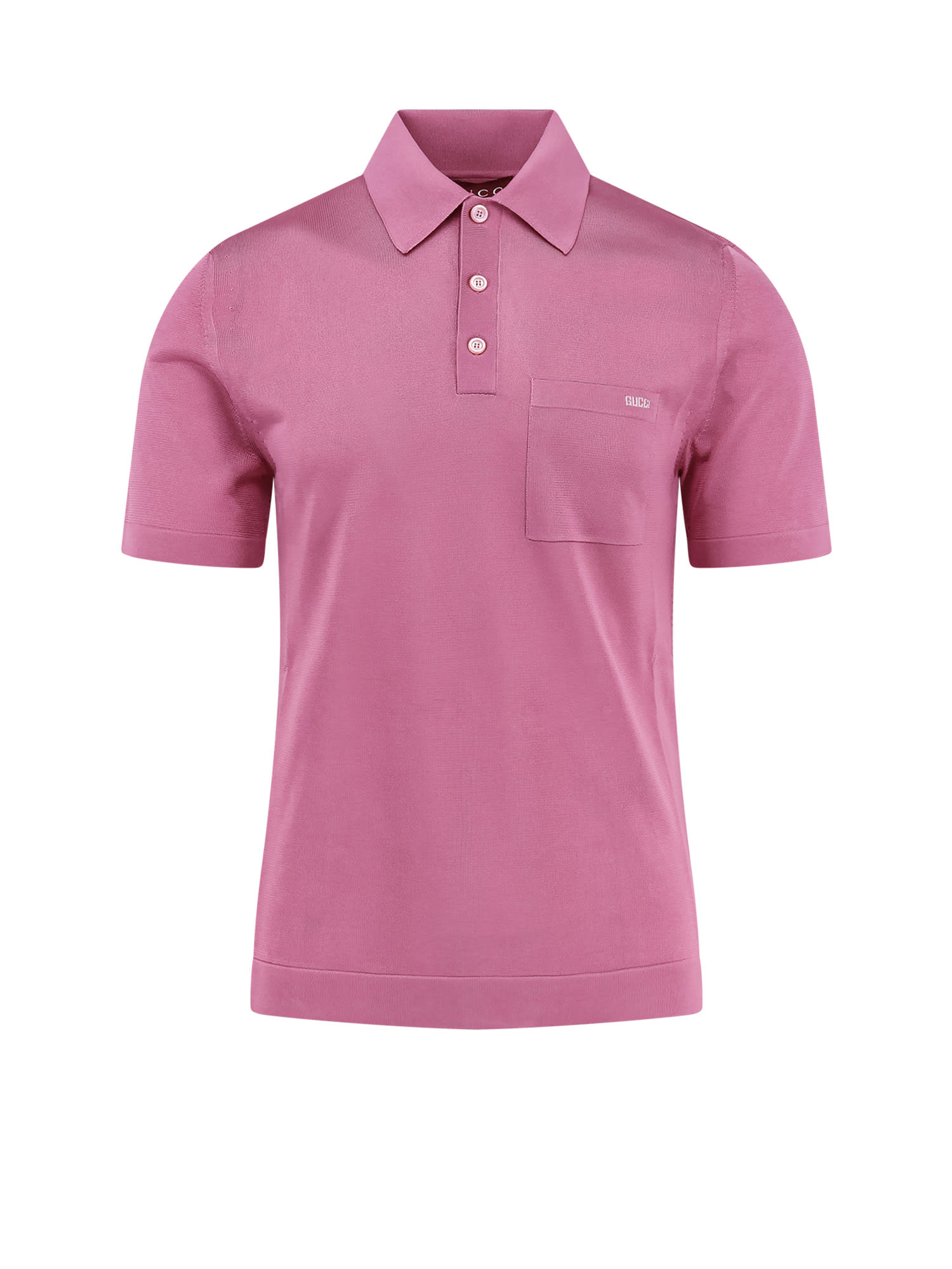 Gucci Silk Polo Shirt With Lateral Intarsia