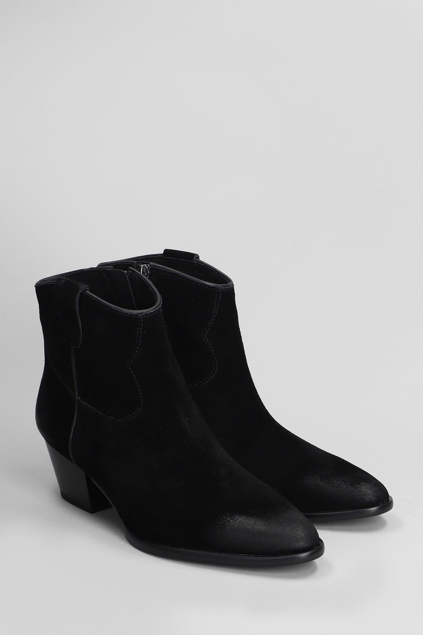 Ash Woman Ankle Boots Black Size 8 Leather In Black