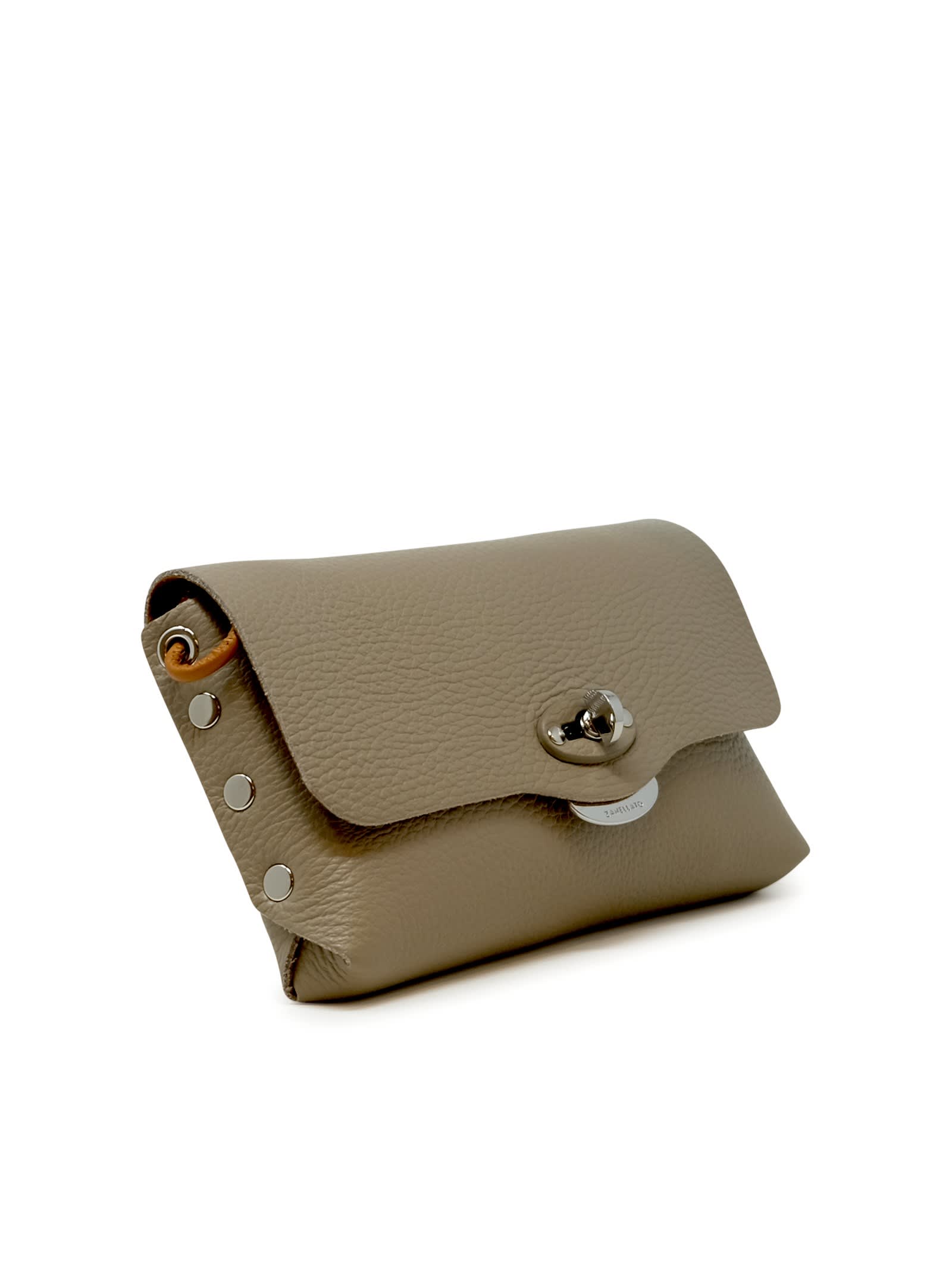 Zanellato 068331-0040000-z0160 Grey Creta Lettera Daily S Leather Clutch