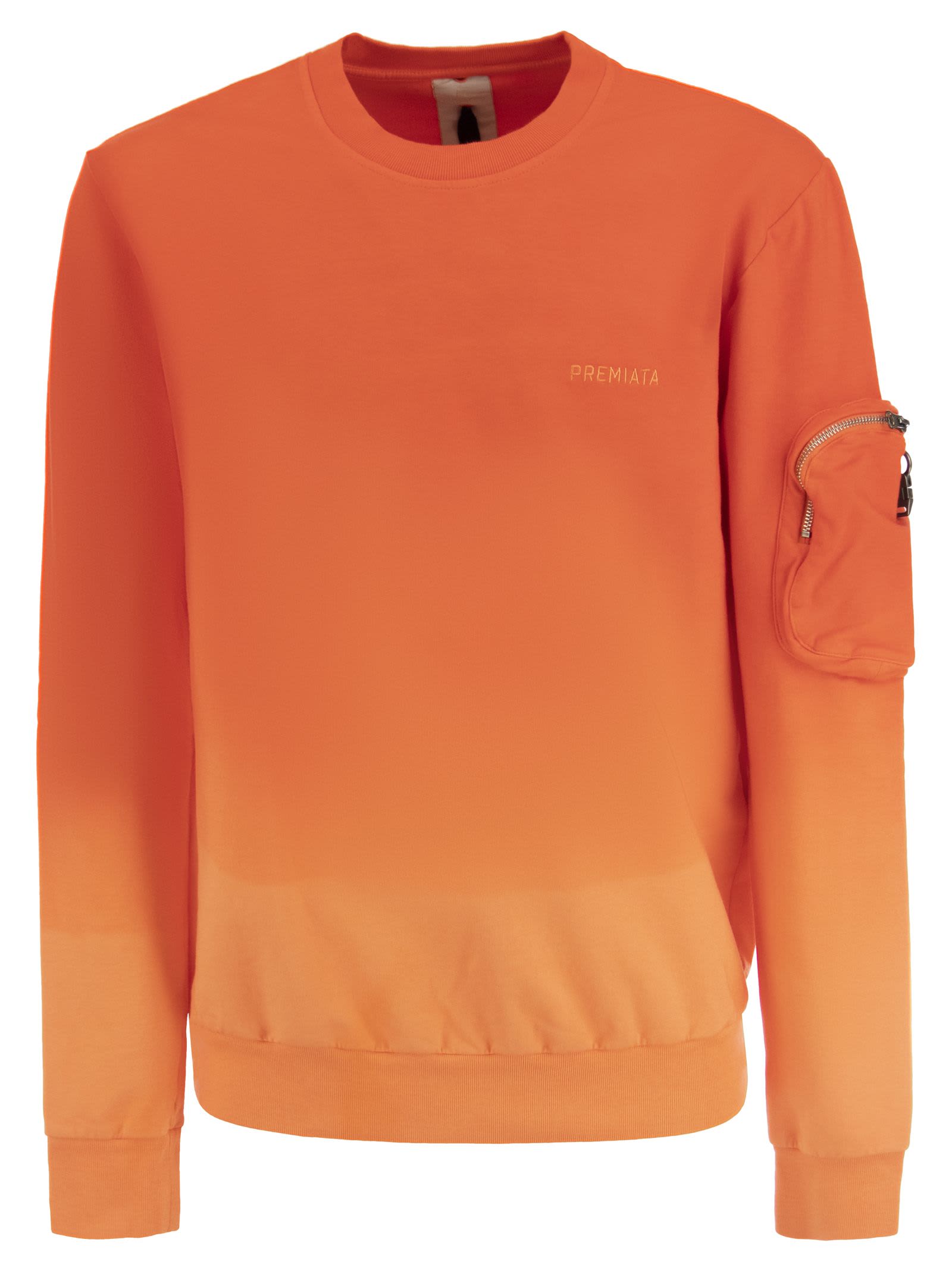 Shop Premiata Crew-neck Sweatshirt With Logo In Orange