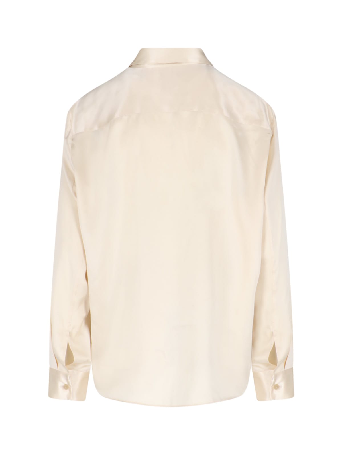 Shop Khaite Silk Shirt In Crema