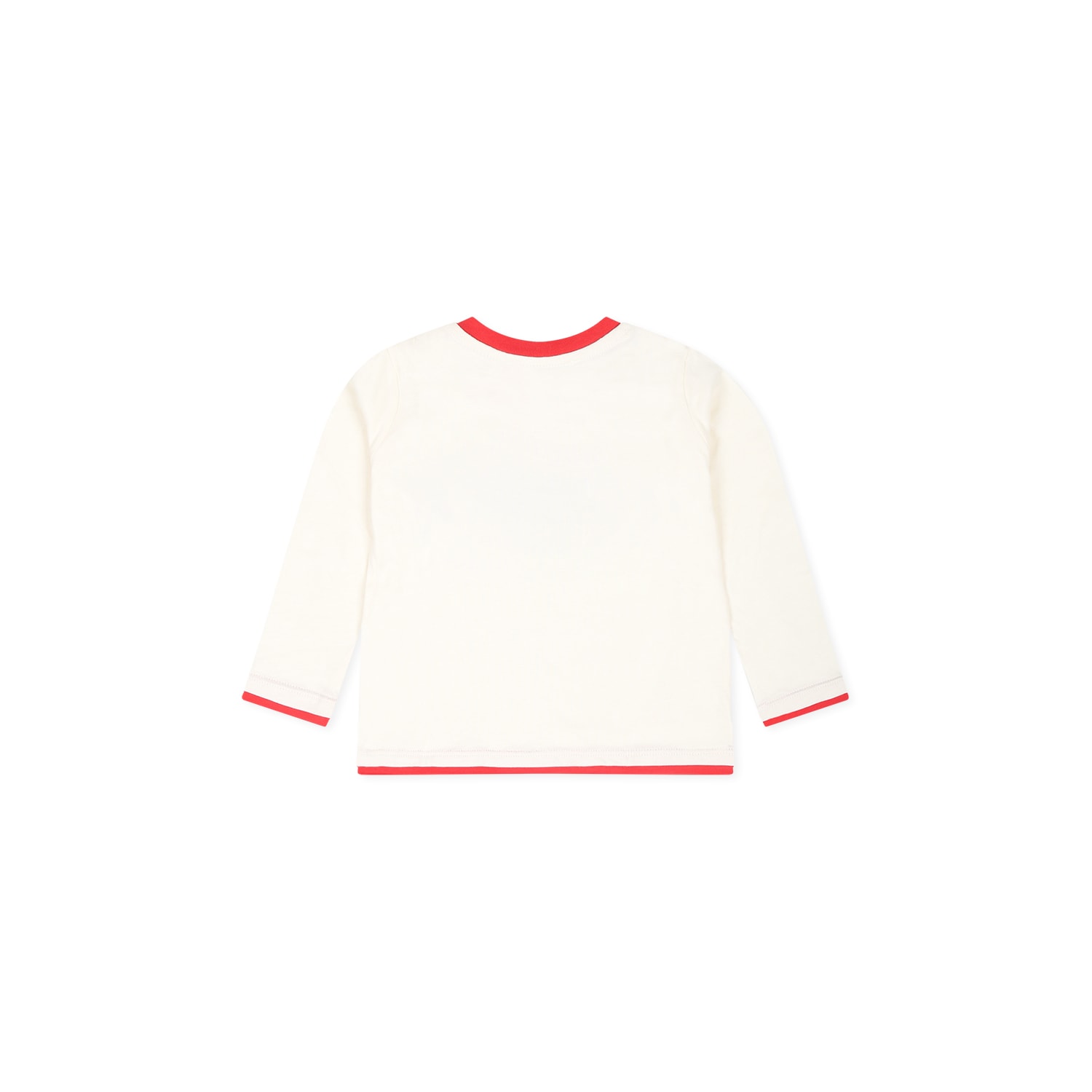 Shop Msgm Ivory T-shirt For Baby Boy With Logo In White