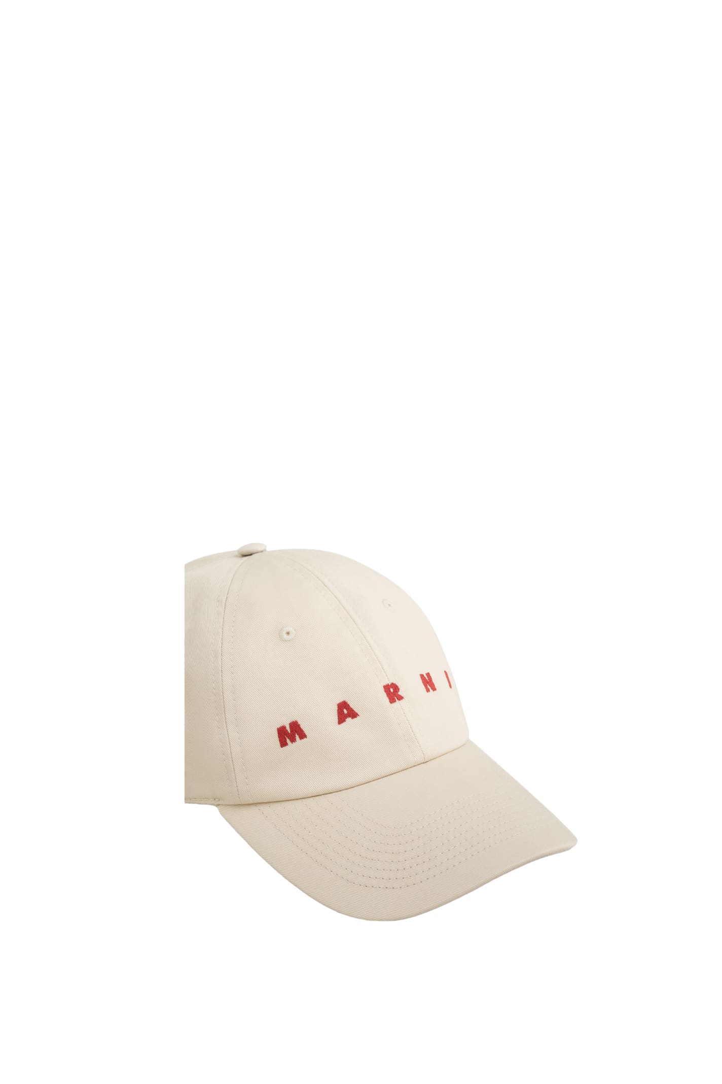 Marni Ivory Logo Baseball Cap In Neutral