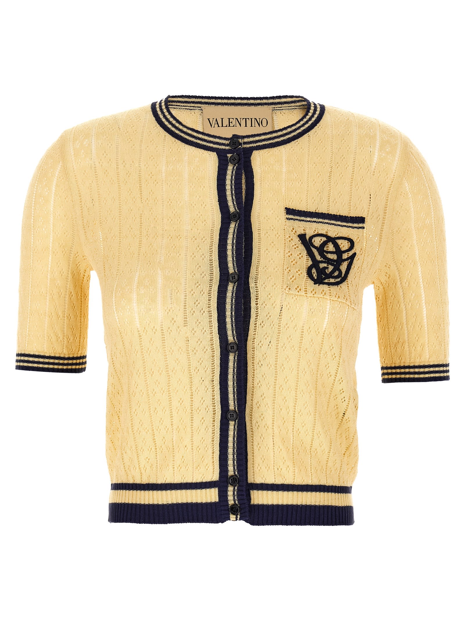 Valentino Garavani Garavani Vg Embroidery Cardigan In Multi