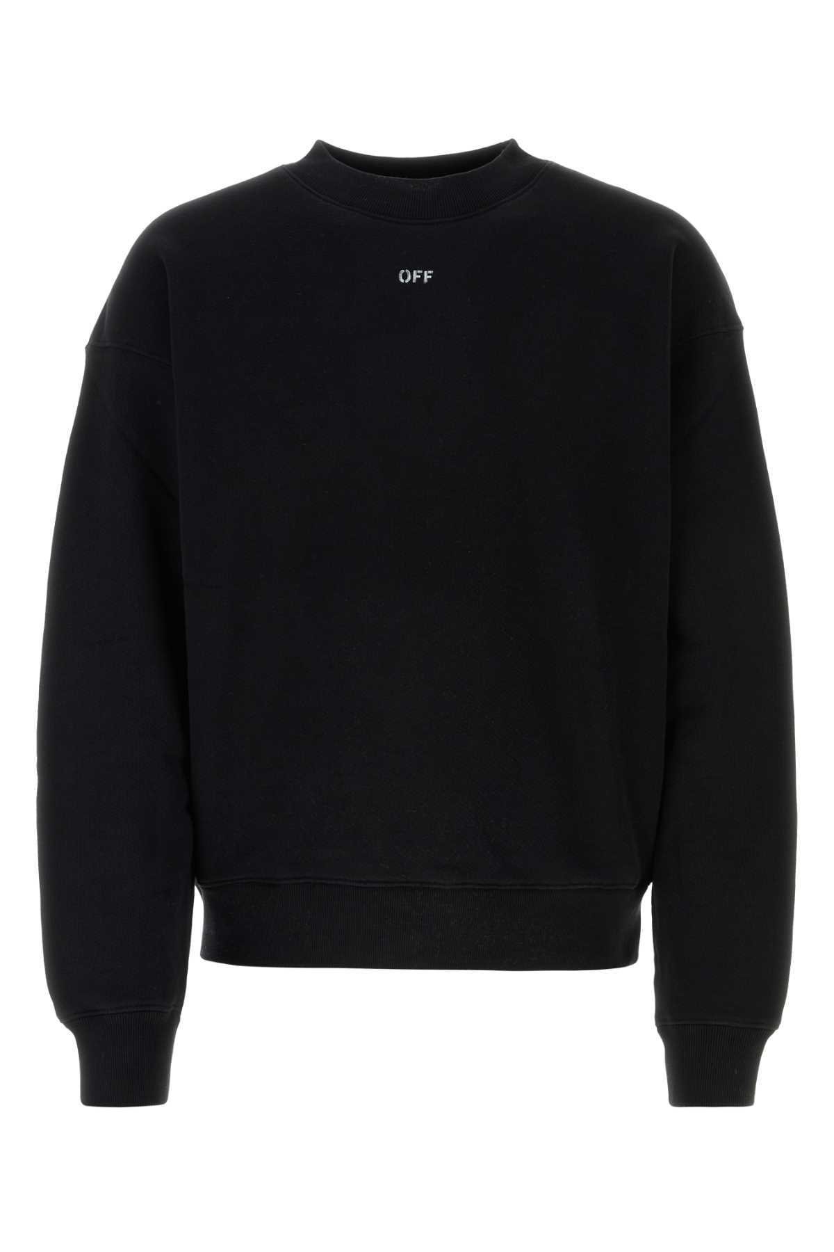 Shop Off-white Black Cotton Sweatshirt In 1001