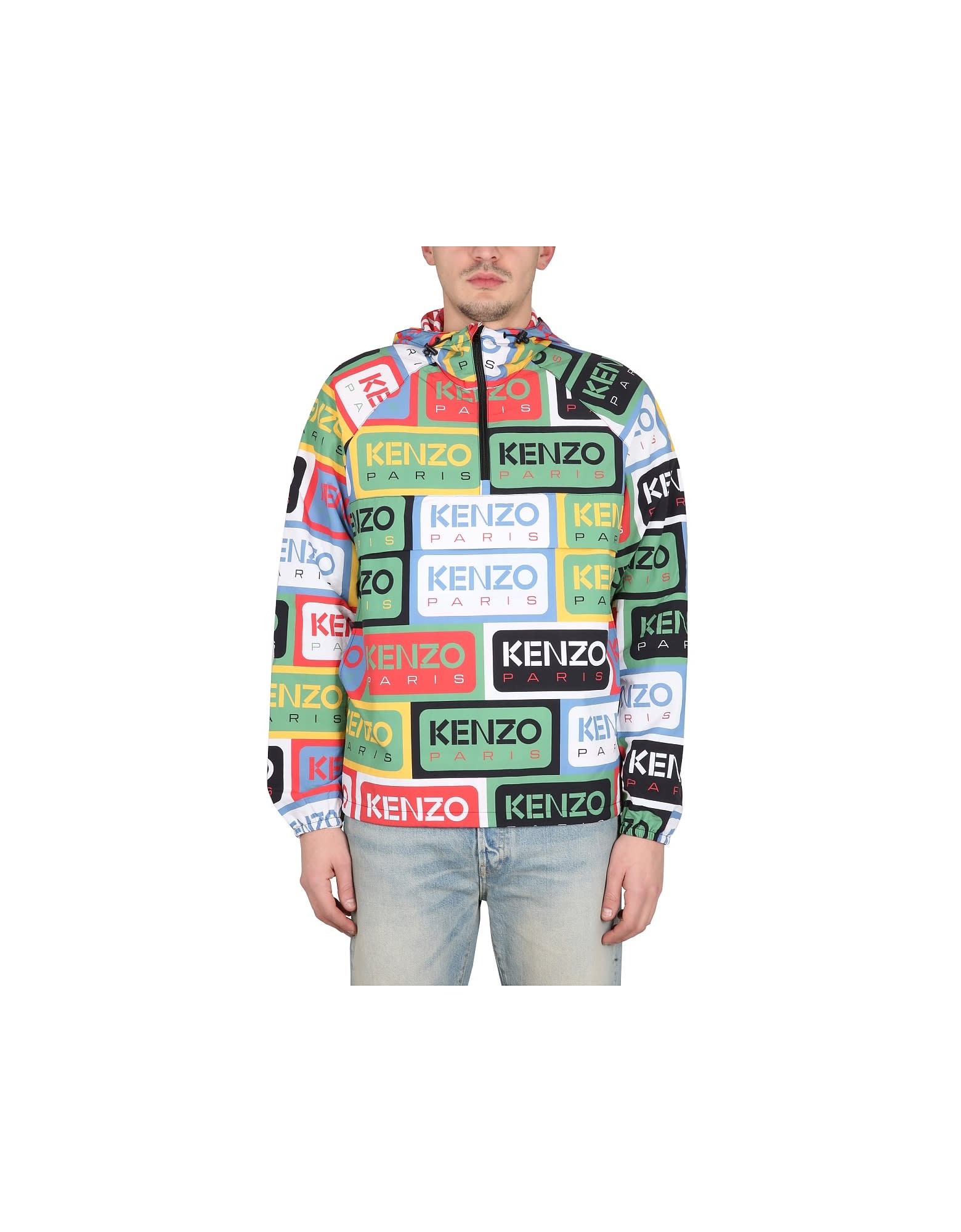 Kenzo Labels" Windbreaker Jacket In Multicolor