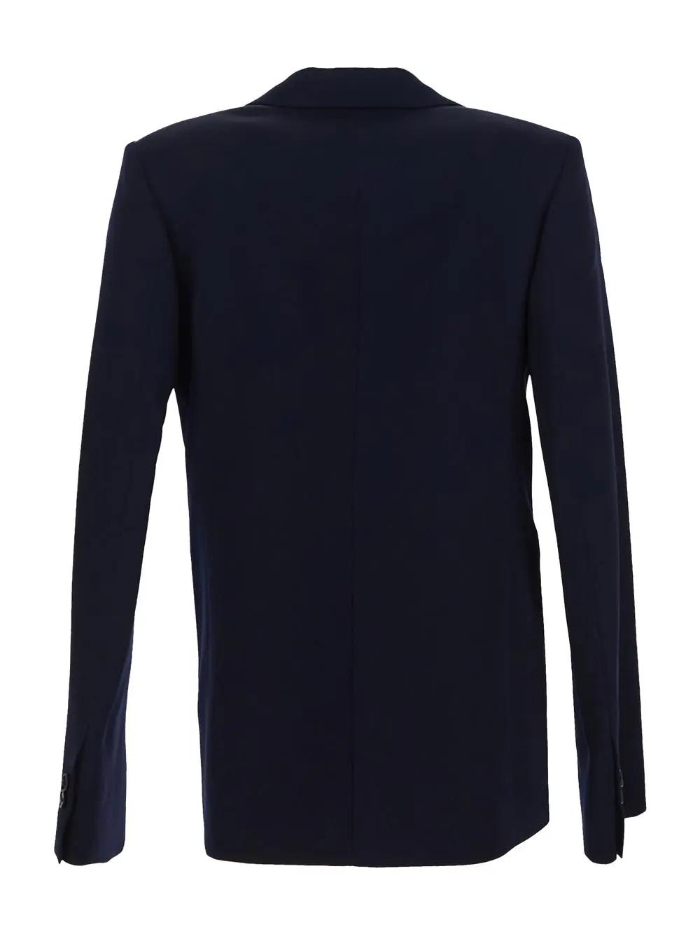 Bottega Veneta Double-breasted Wool Jacket In Blue