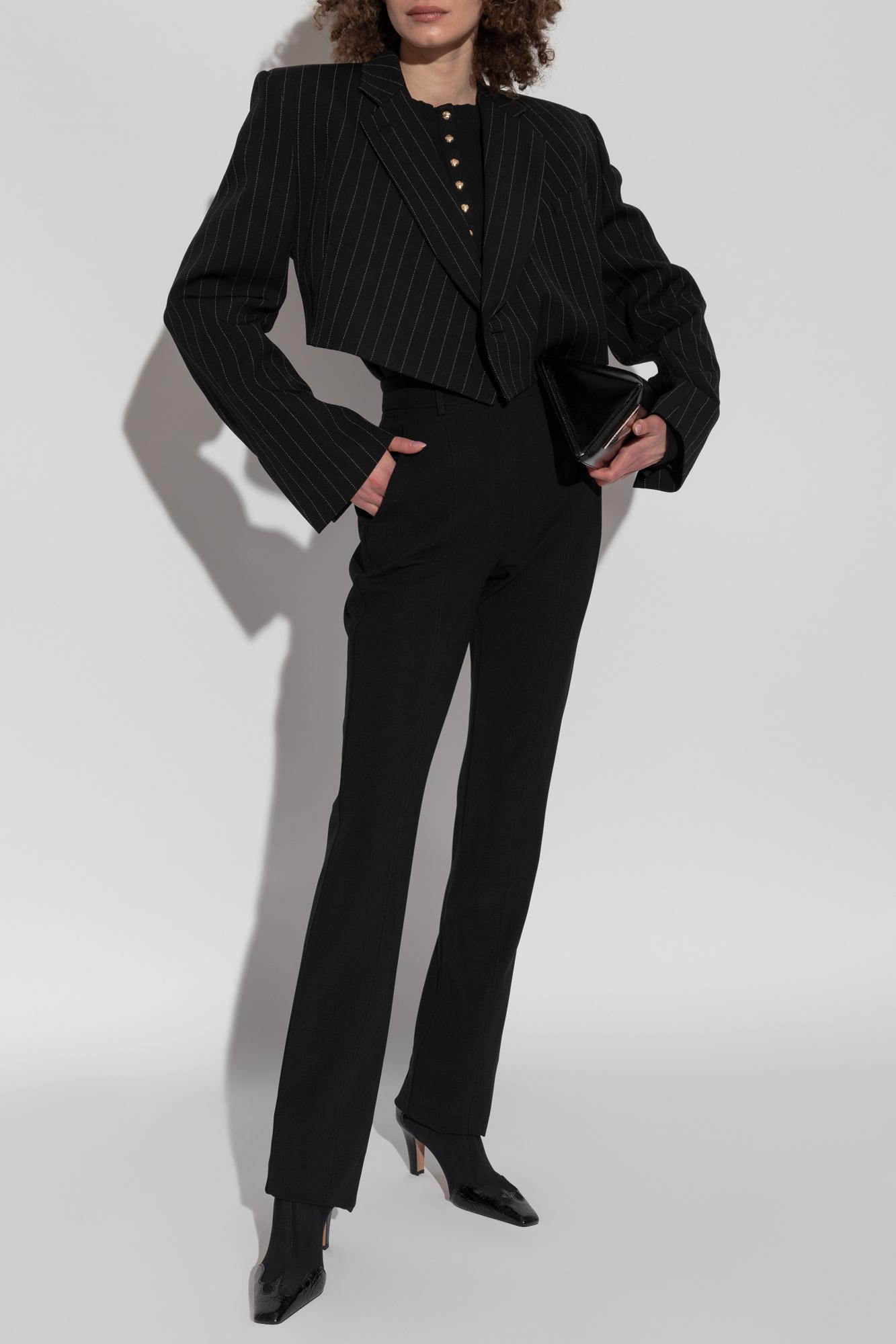Anine Bing Striped Long Sleeve Tshirt In Black