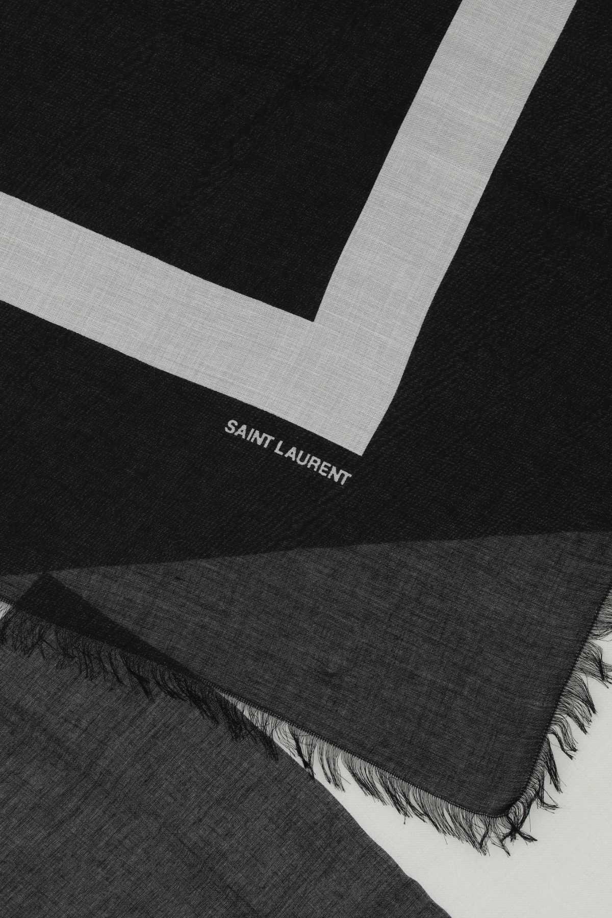 Shop Saint Laurent Printed Modal Blend Scarf In 2560