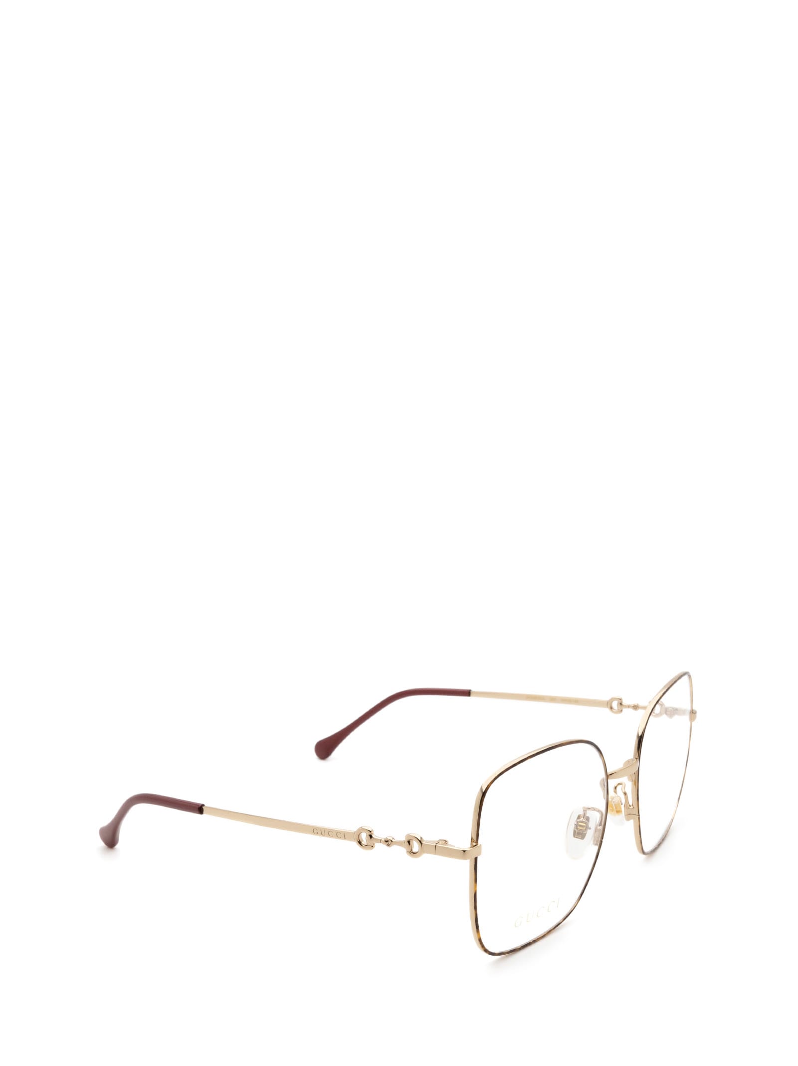 Shop Gucci Gg0883oa Havana & Gold Glasses
