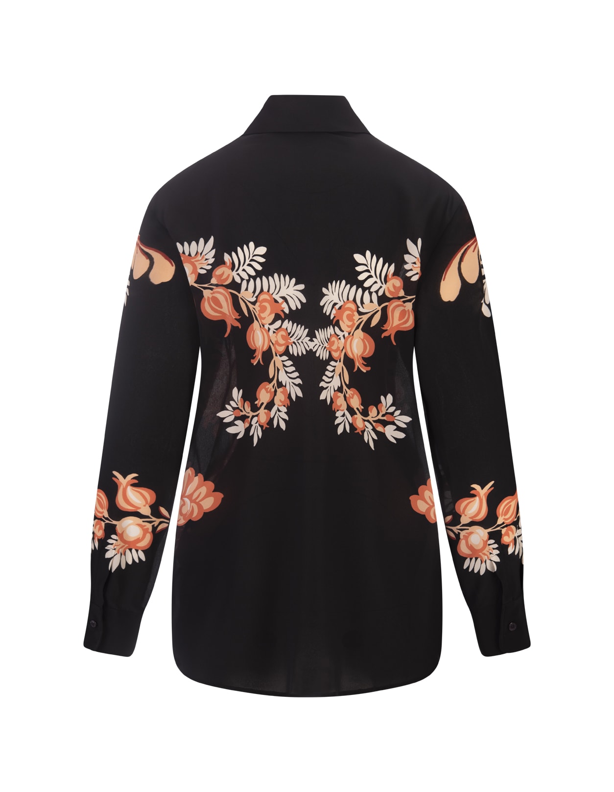 Shop Etro Black Silk Shirt With Print