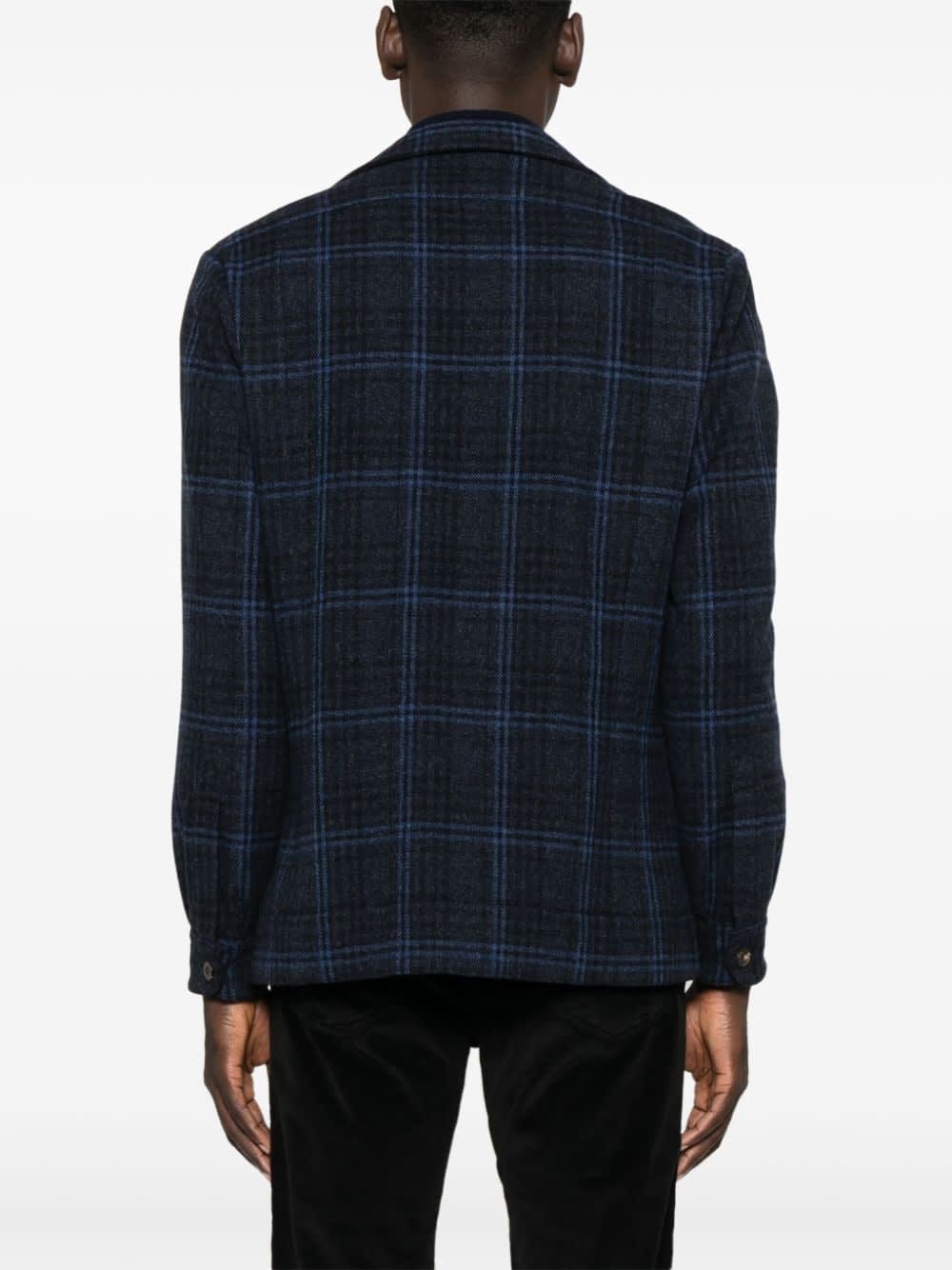 Finamore 1925 Finamore Wool Single-breasted Jacket In Blue