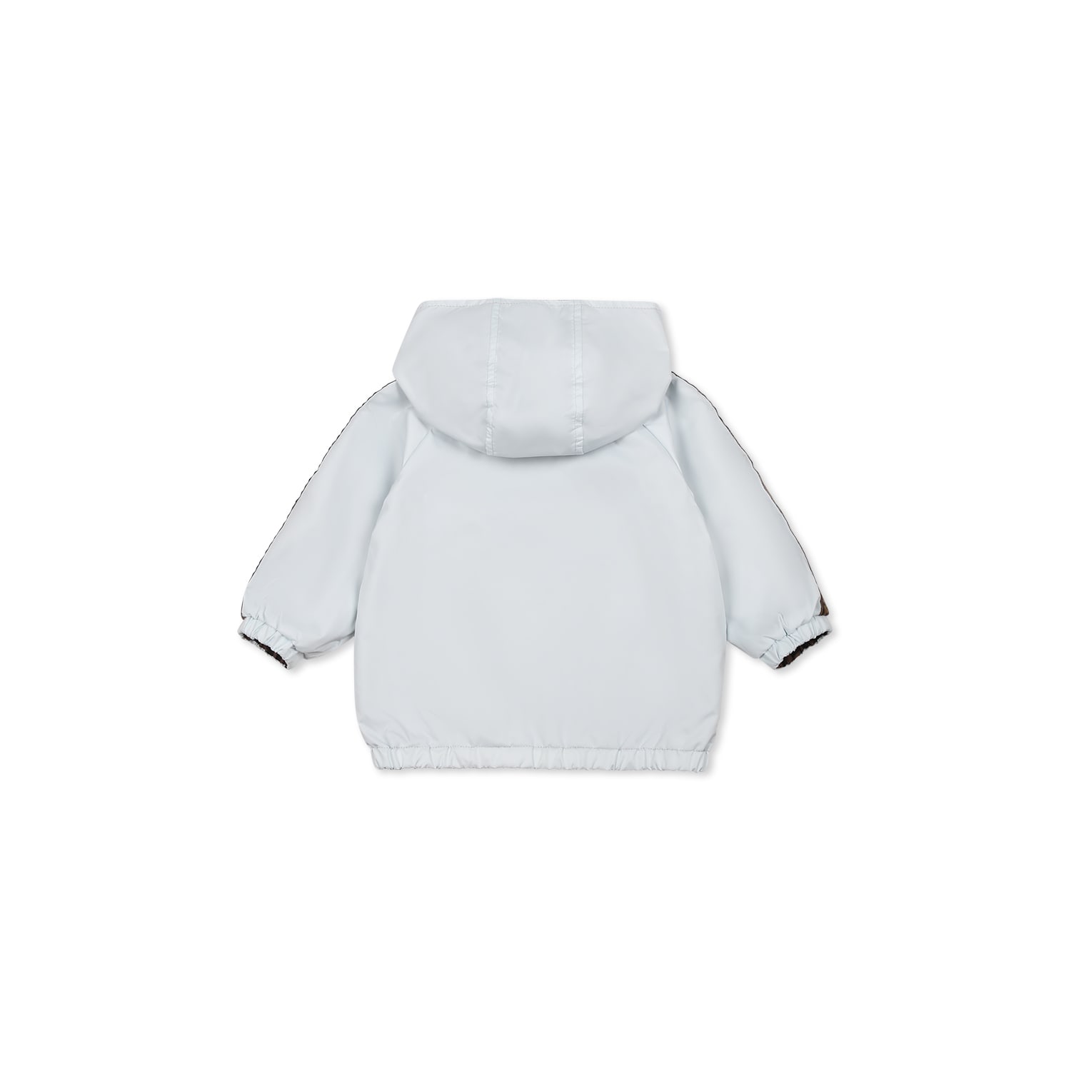 Fendi Reversible Light Blue Windbreaker For Baby Girl With Iconic Ff In Light Blue