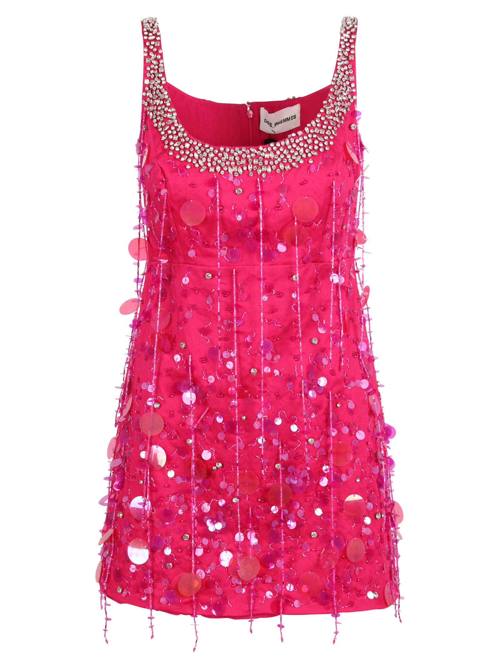 Des Phemmes Sequins And Crystals Embellished Short Dress