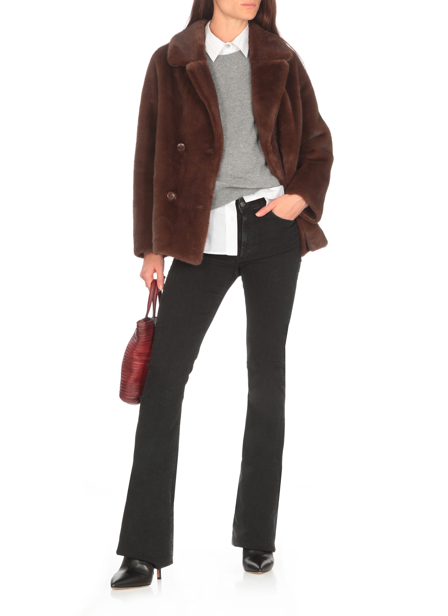 Shop Valentini 1972 Eco Mink Coat In Brown