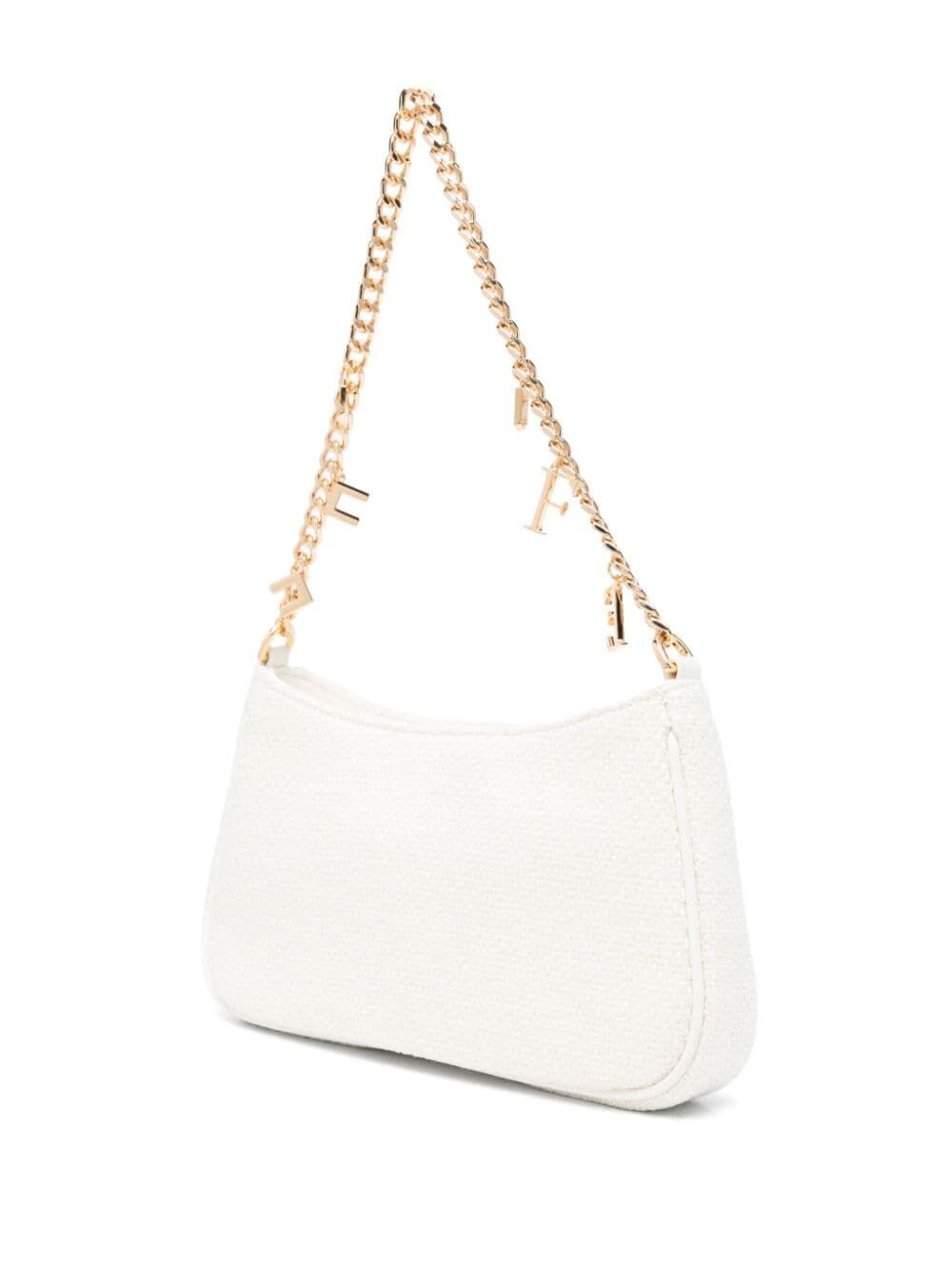 Shop Elisabetta Franchi Shoulder Bag In Ivory