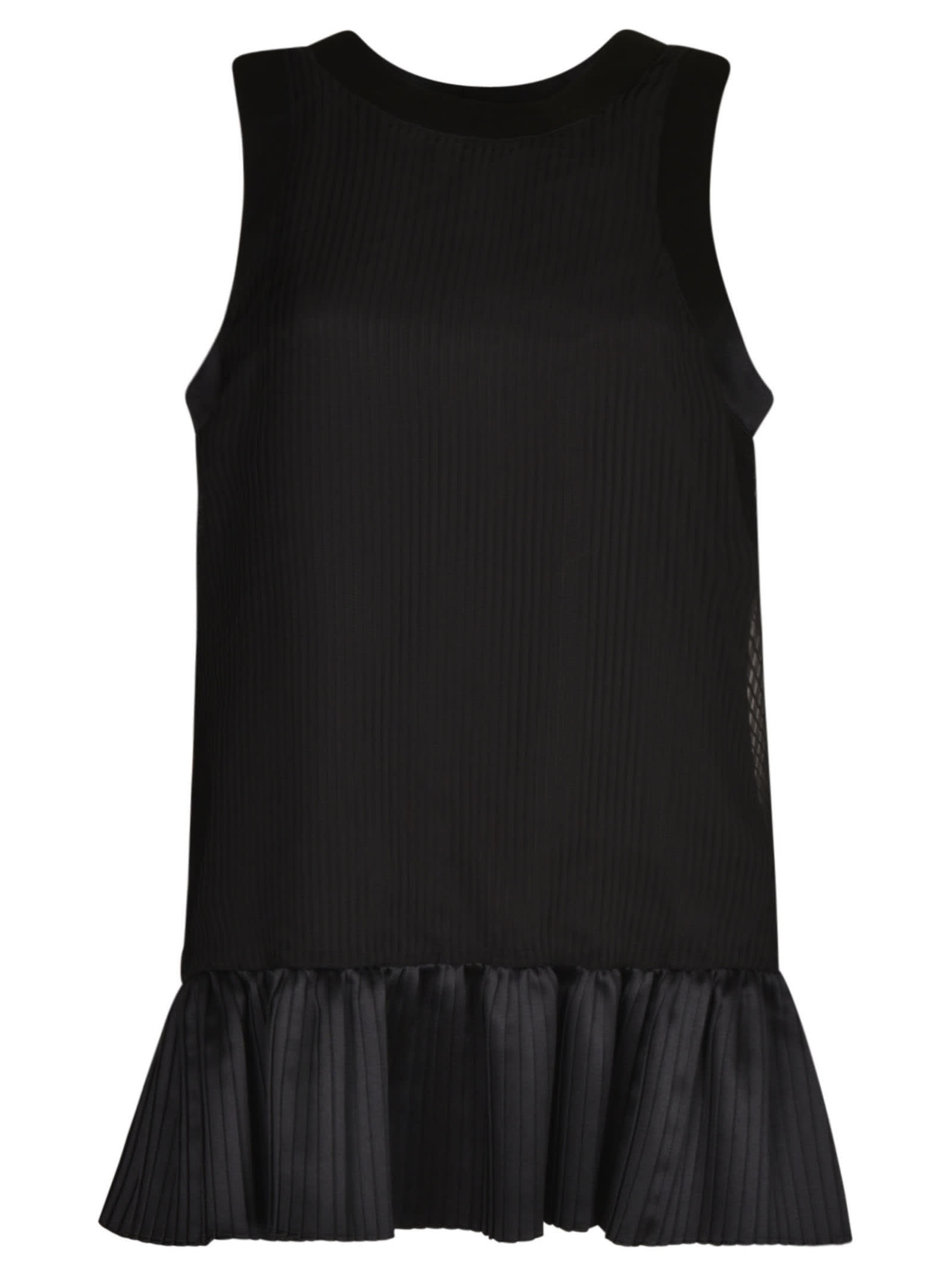 SACAI REAR SLIT SLEEVELESS TOP