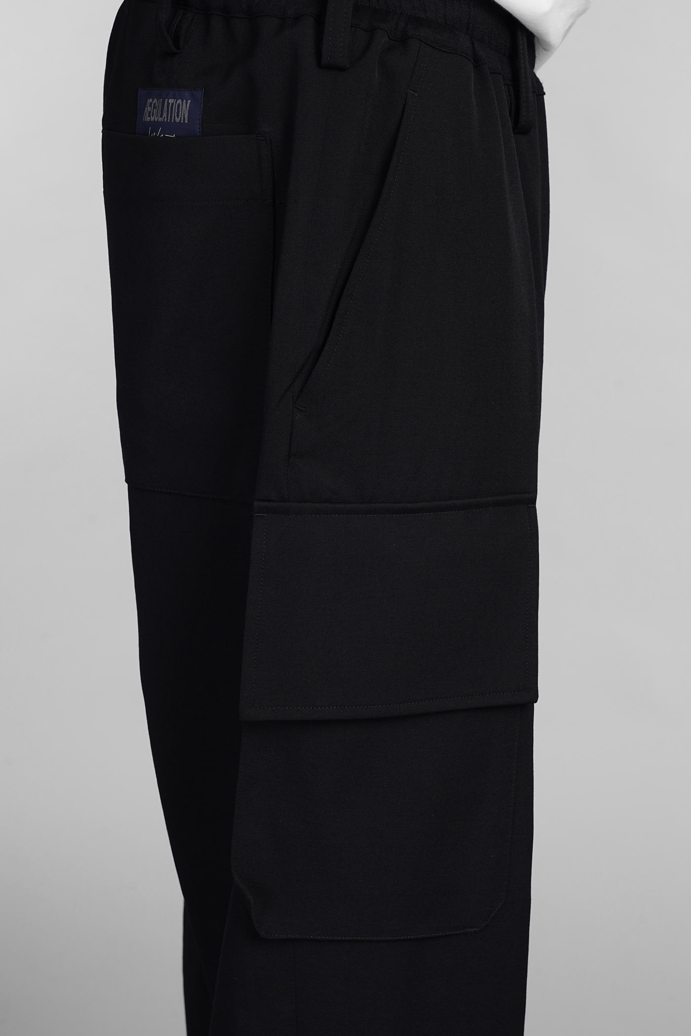 Shop Yohji Yamamoto Pants In Black Wool