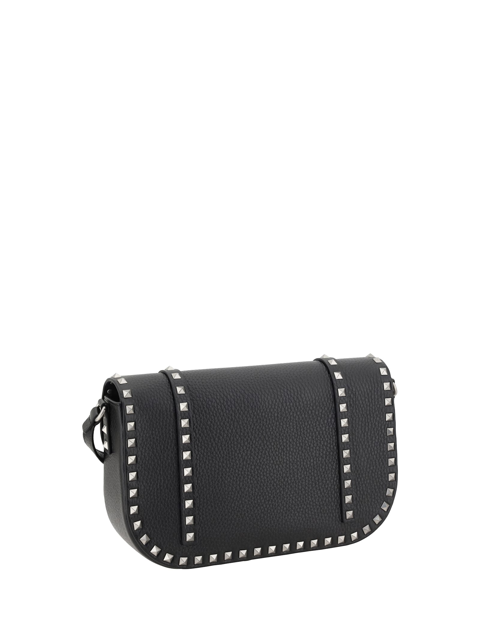 Valentino Rockstud Messenger Shoulder Bag In Nero
