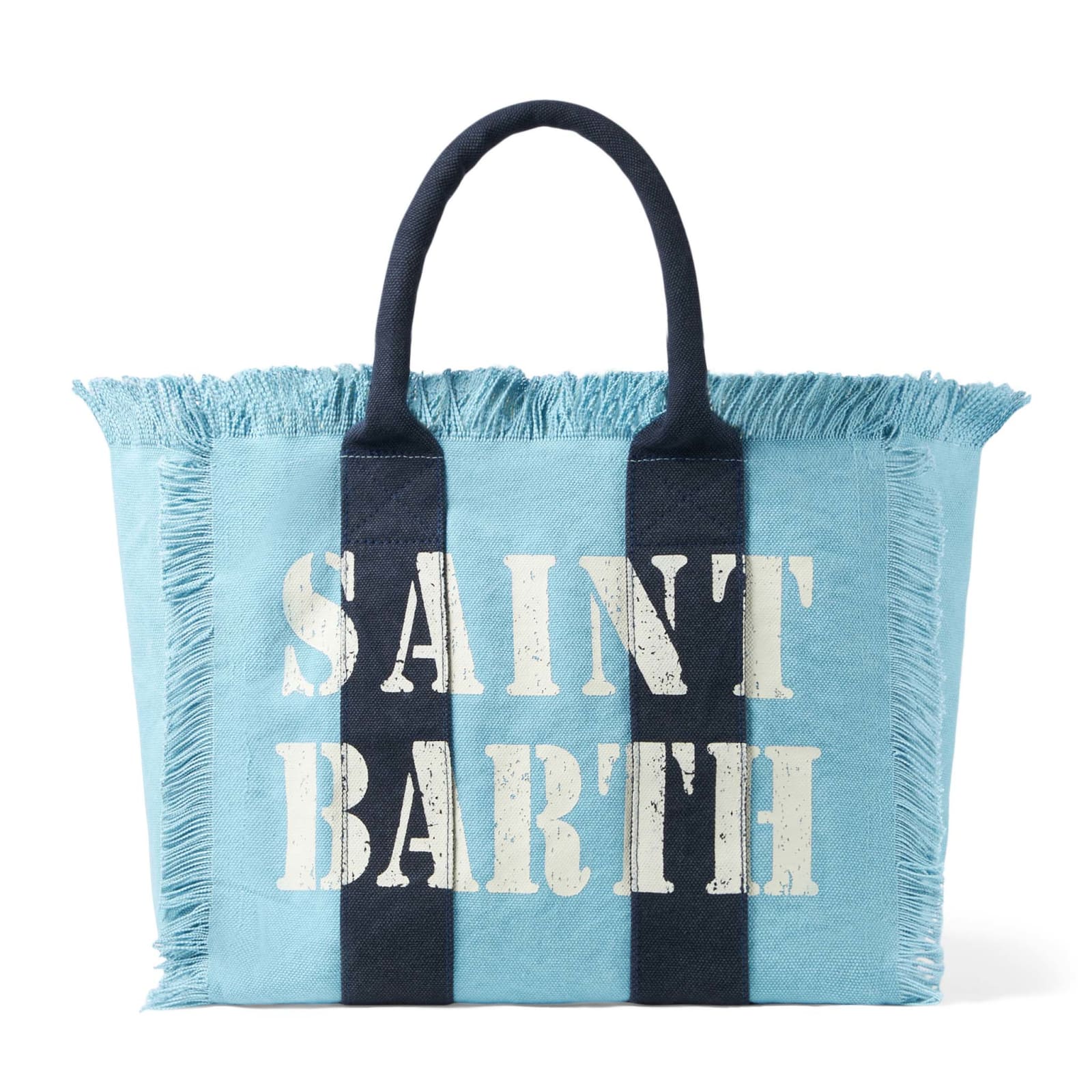 Shop Mc2 Saint Barth Vanity Canvas Shoulder Bag With Logo Print