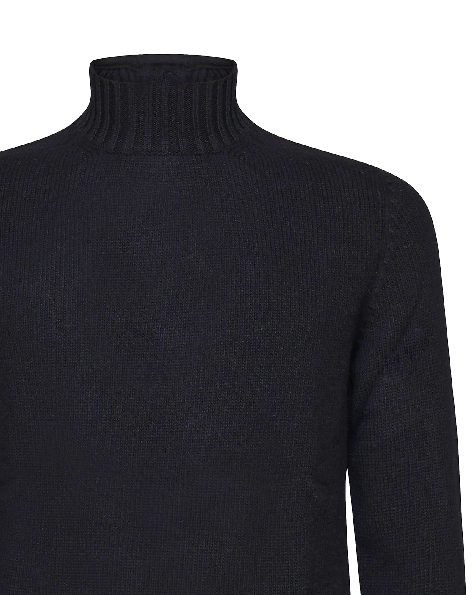 Fedeli Turtleneck Sweater In Virgin Wool And Cashmere Blend In Black