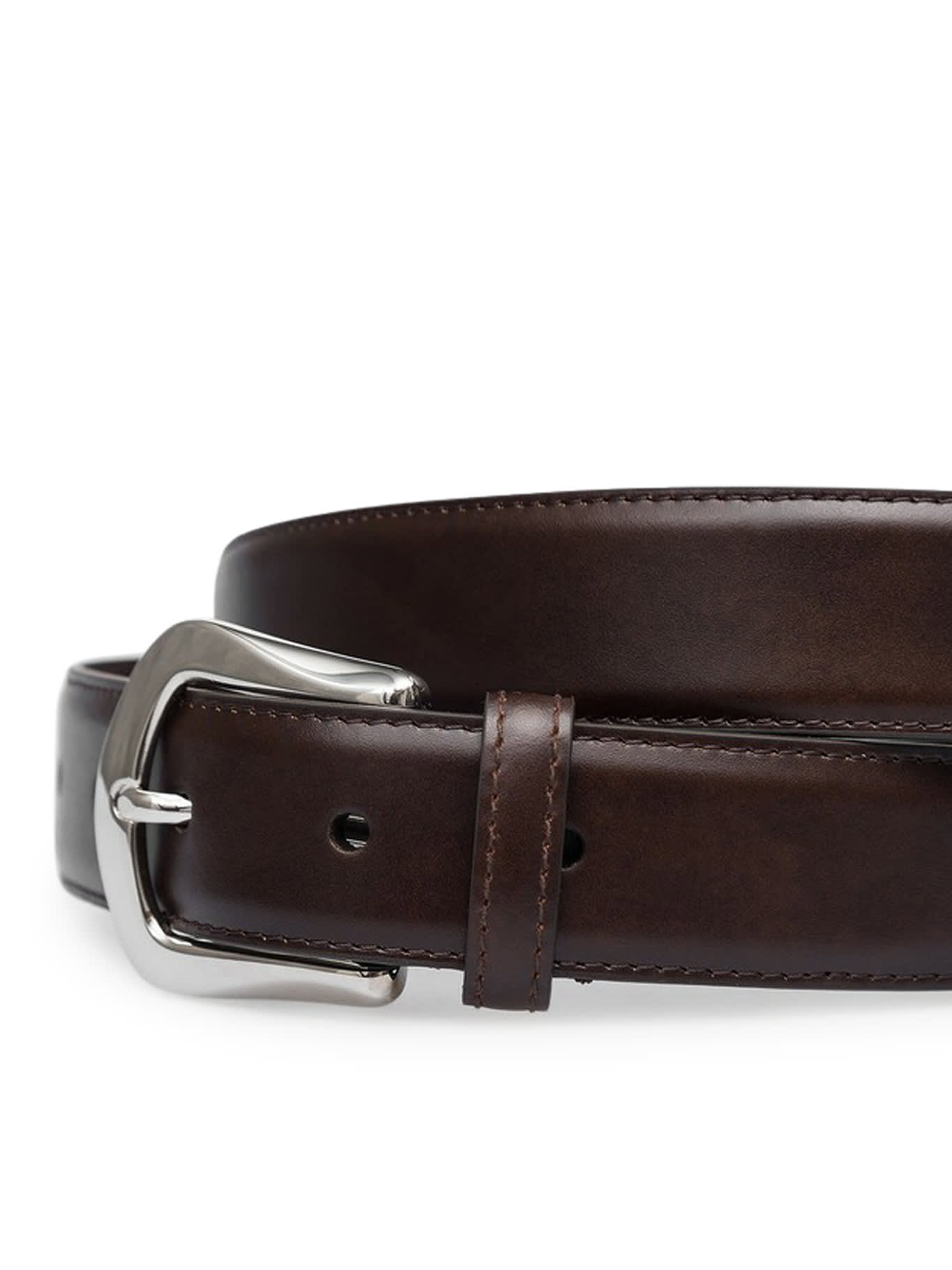 Bolongaro Trevor leather studded belt in brown | Smart Closet