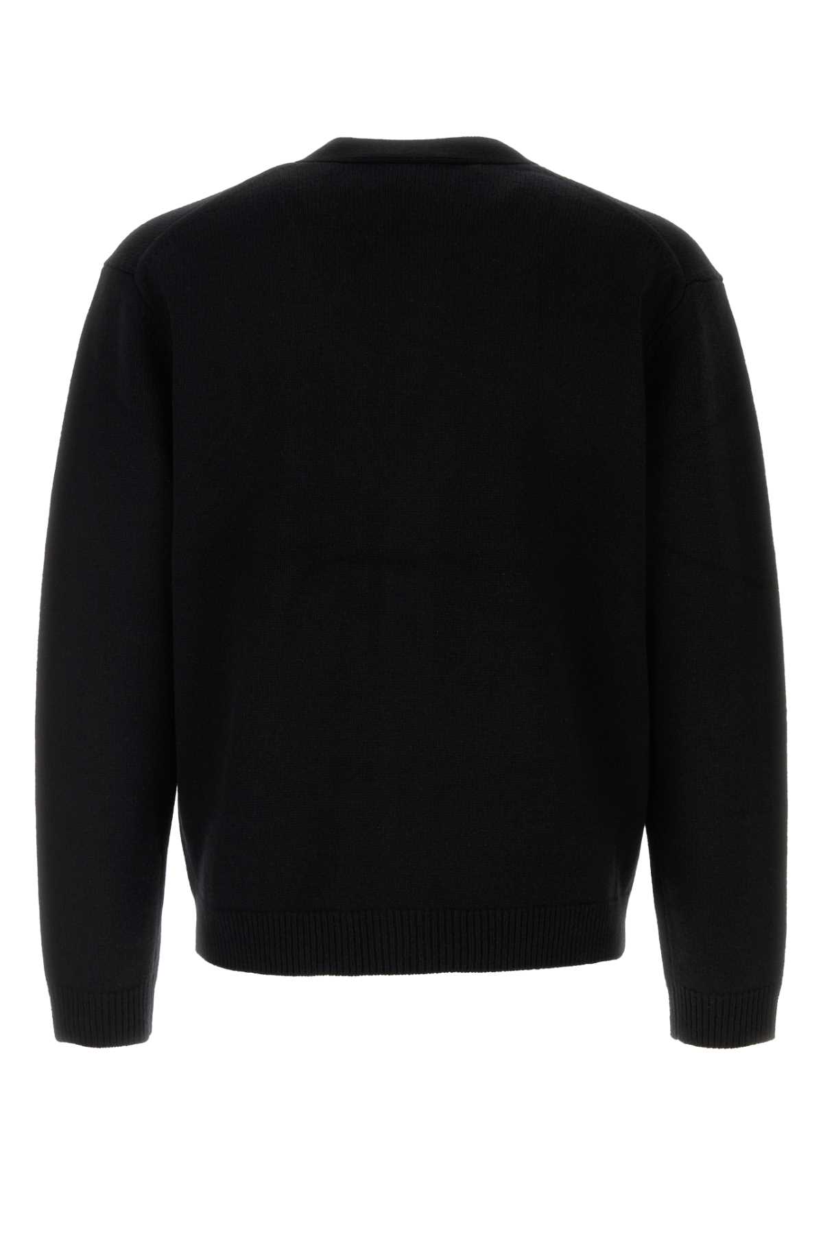 Shop Maison Kitsuné Black Wool Cardigan