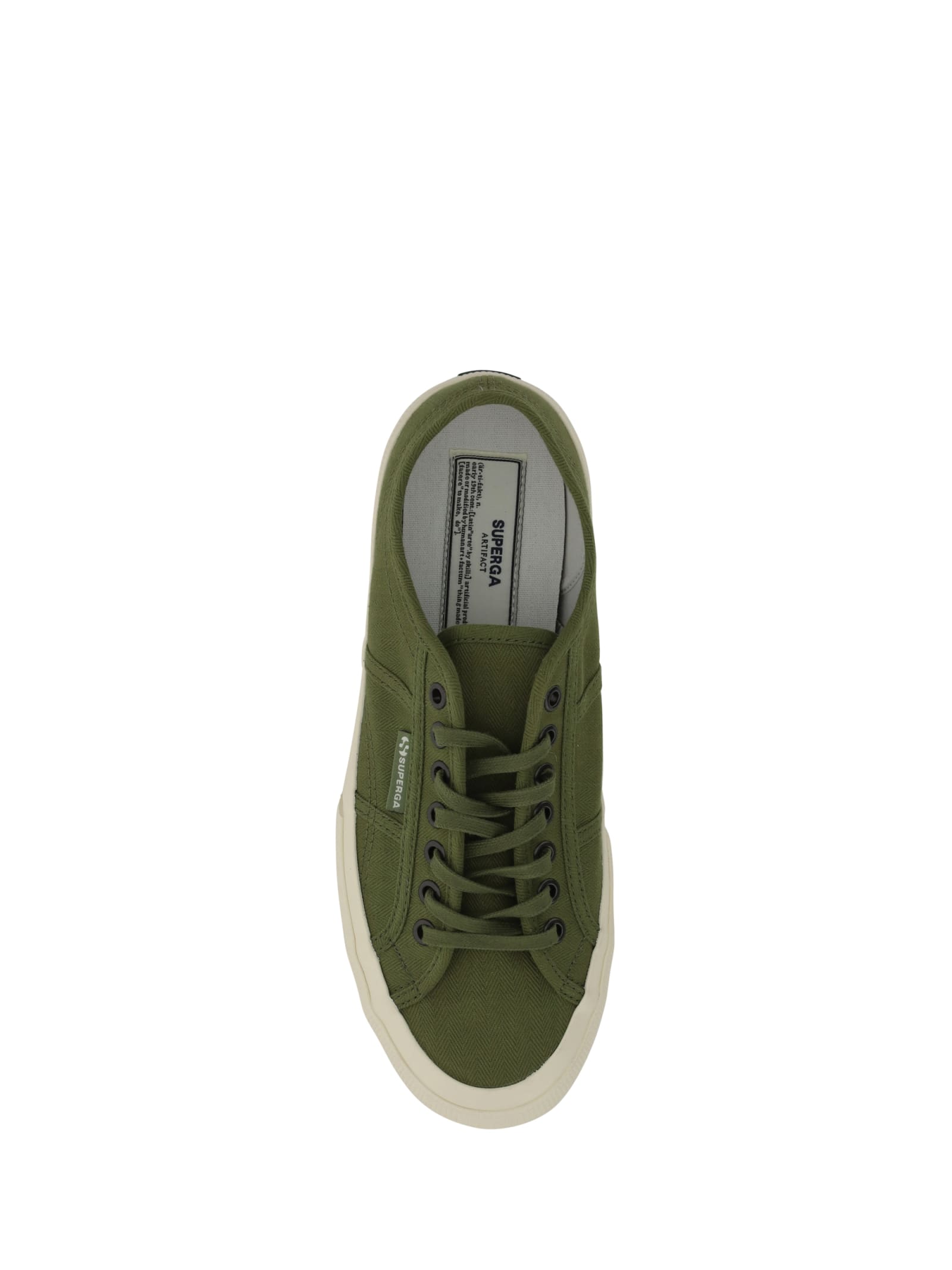 Shop Superga Artifact Herringbone Sneakers In Green-off White