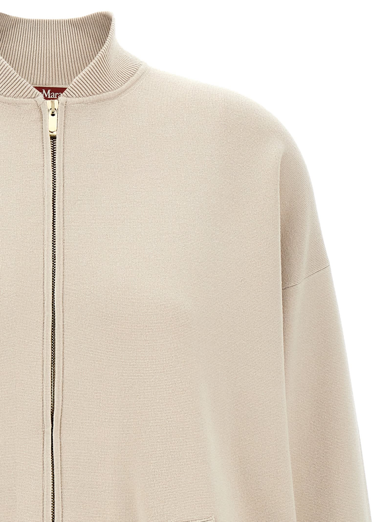 Max Mara Women's Teorema - Viscose Knit Bomber Jacket In Neutral