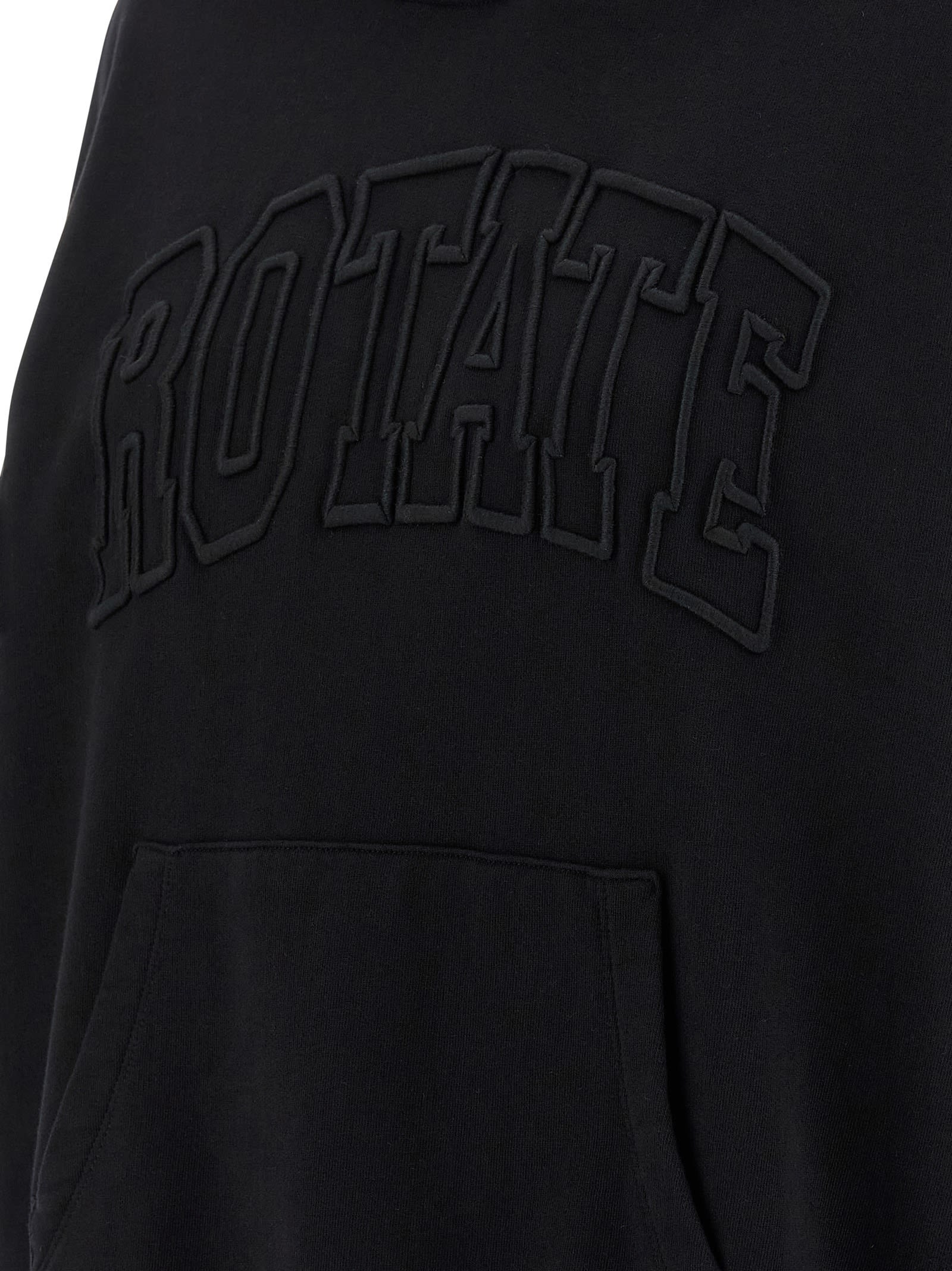 Rotate Birger Christensen Hooded Sweatshirt With Logo In Black