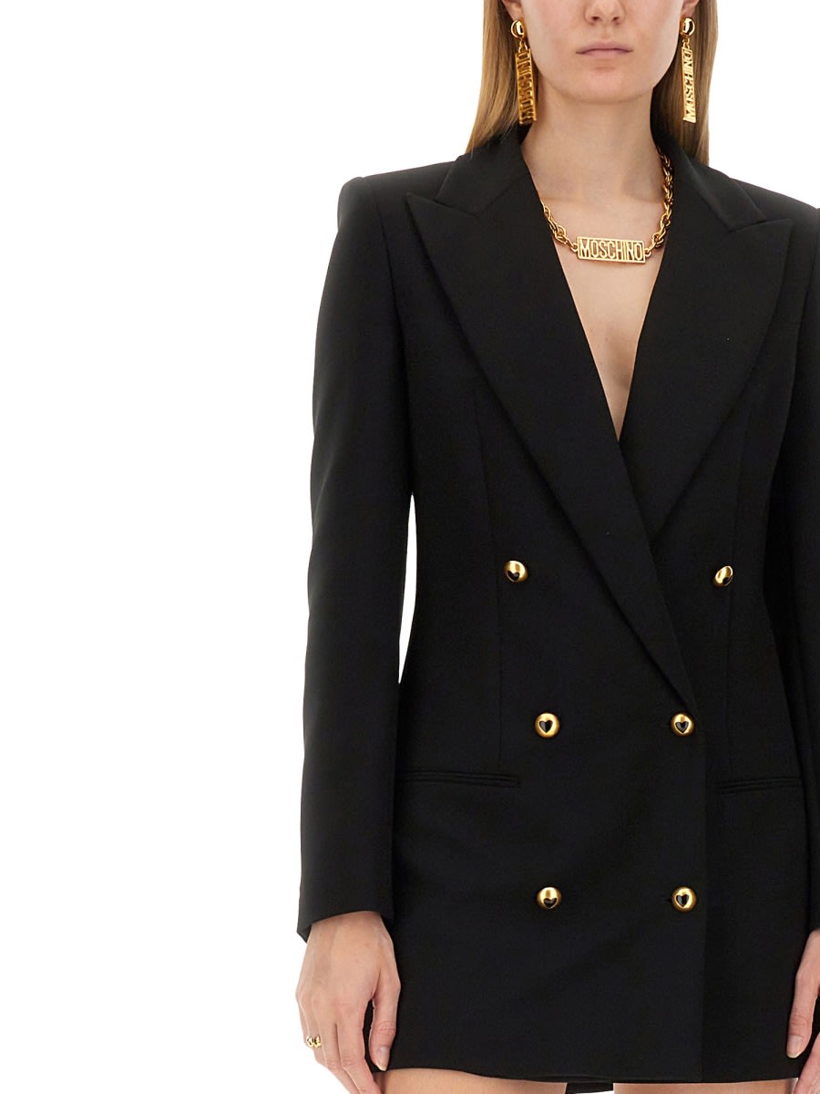 Shop Moschino Jacket Dress In Black