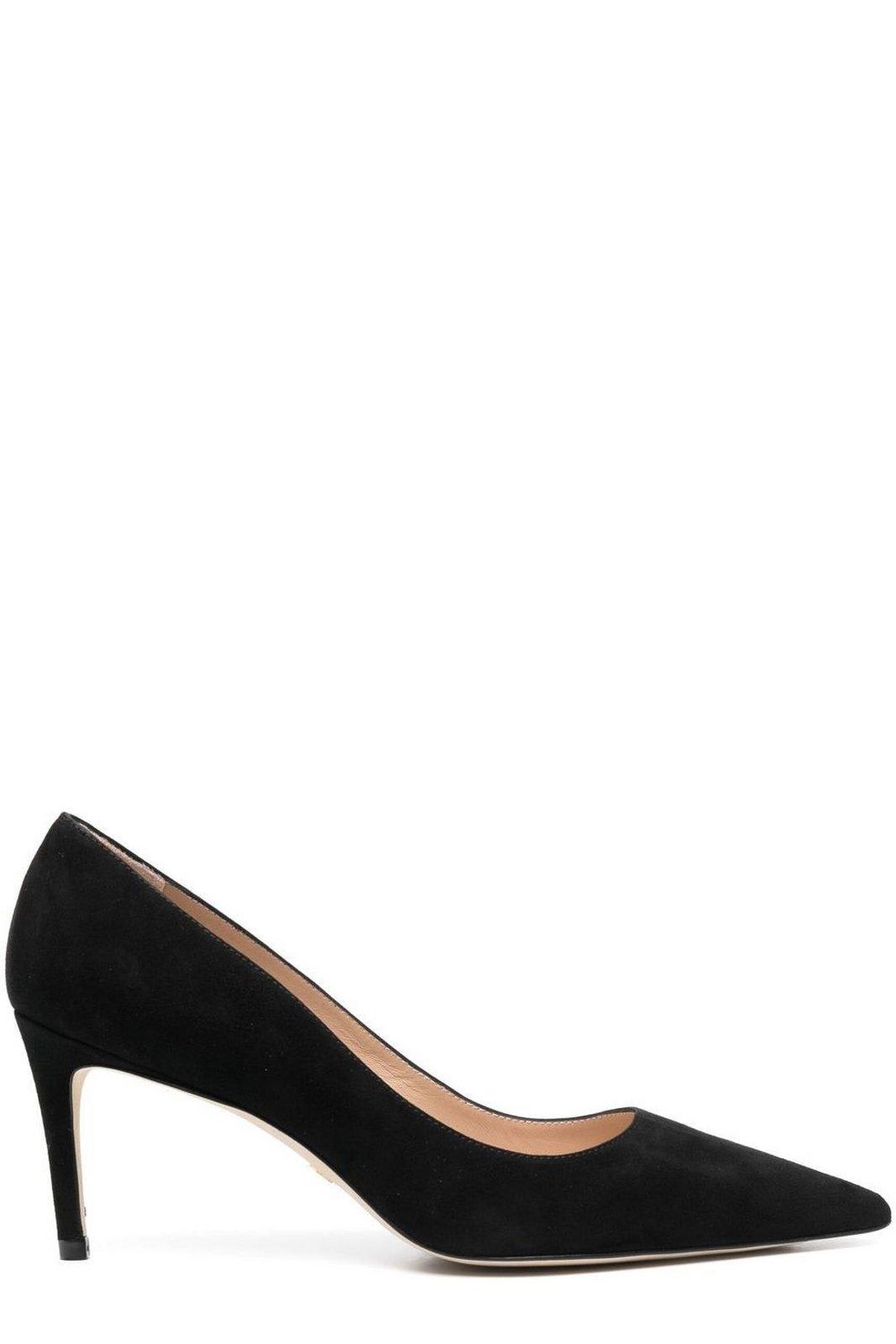Stuart Weitzman Stuart Pointed Toe Pump In Black